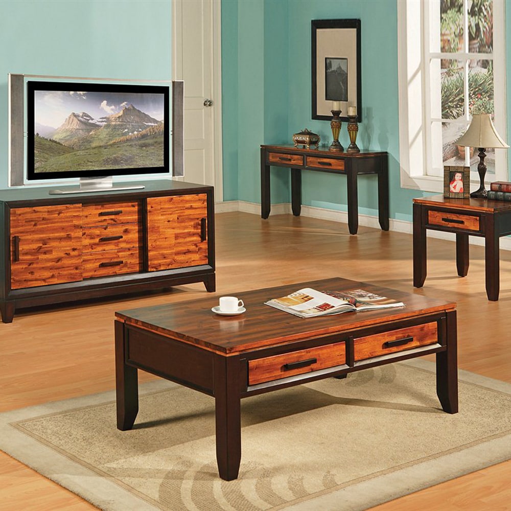 Steve Silver Abaco Casual Two-tone Cordovan Cherry Sofa Table in the ...