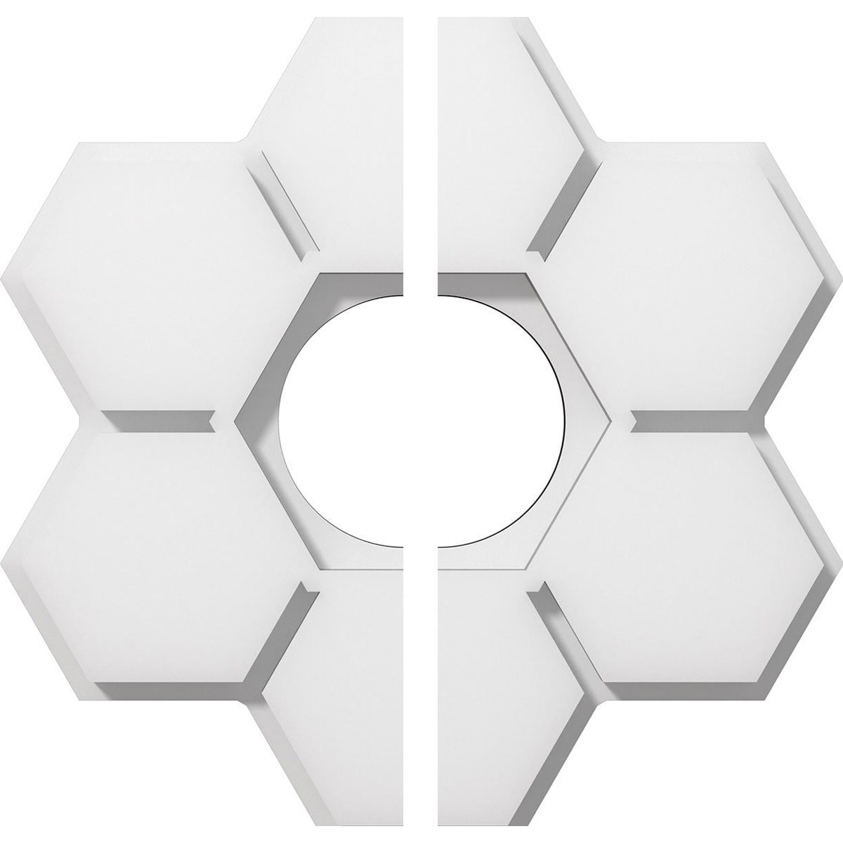 Ekena Millwork CMP10DY2-03000 Daisy 10-in W x 10-in L Contemporary White PVC Split Ceiling Medallion