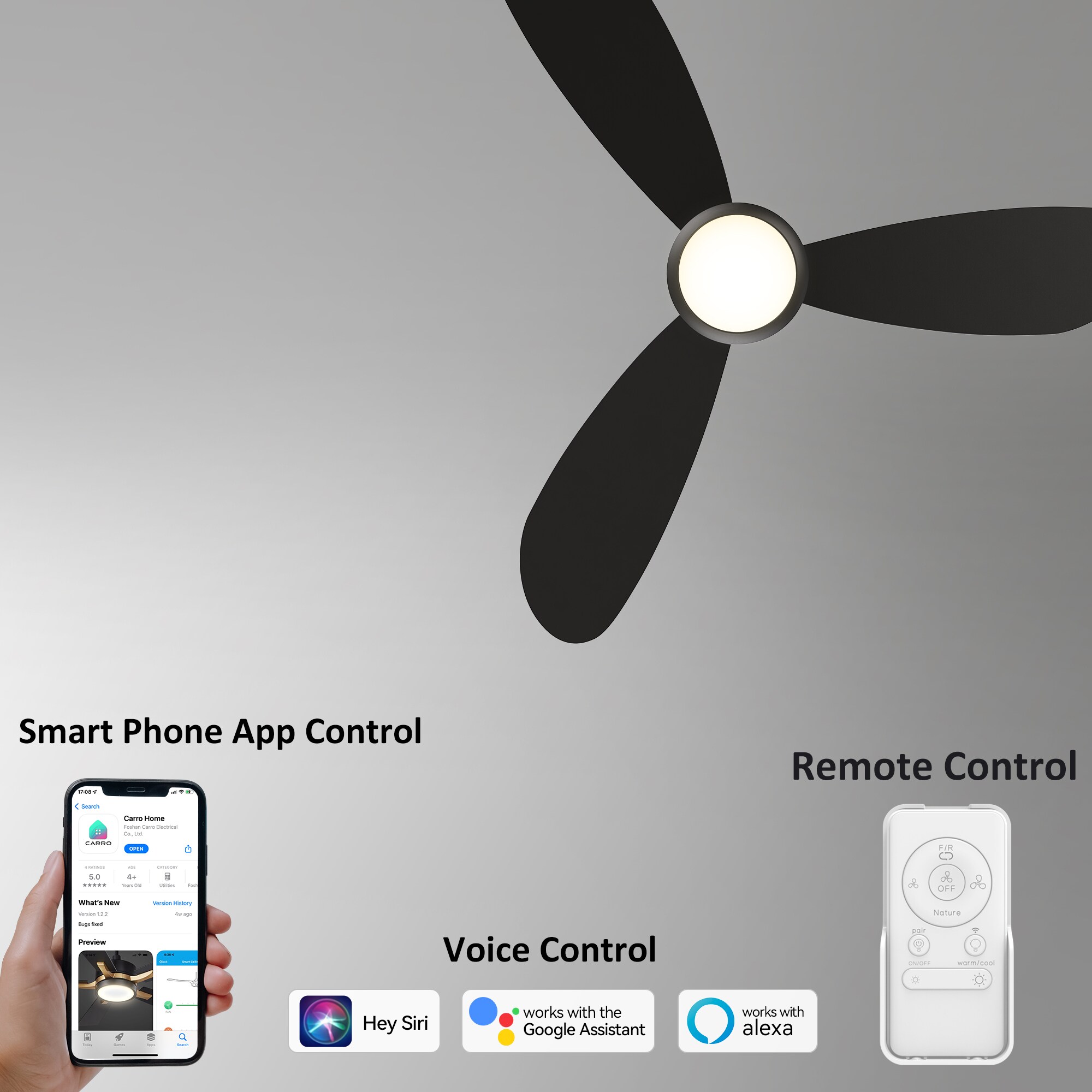 CARRO USA LS523Q7-L12-B2-1-FM Ceiling-Fans - View #3
