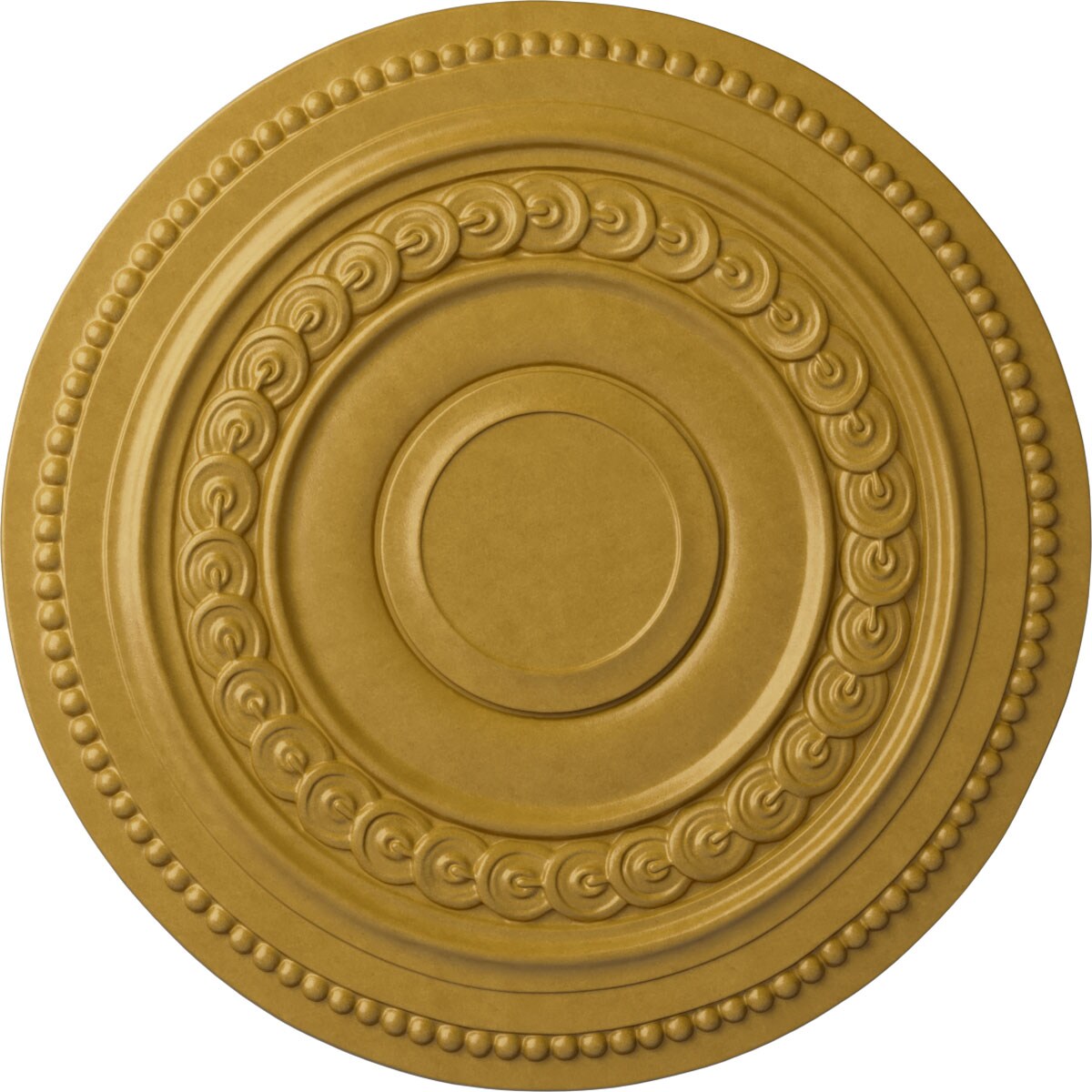Ekena Millwork CM18OLIGS Oldham 18-in W x 18-in L Painted Iridescent Gold Polyurethane Whole Ceiling Medallion