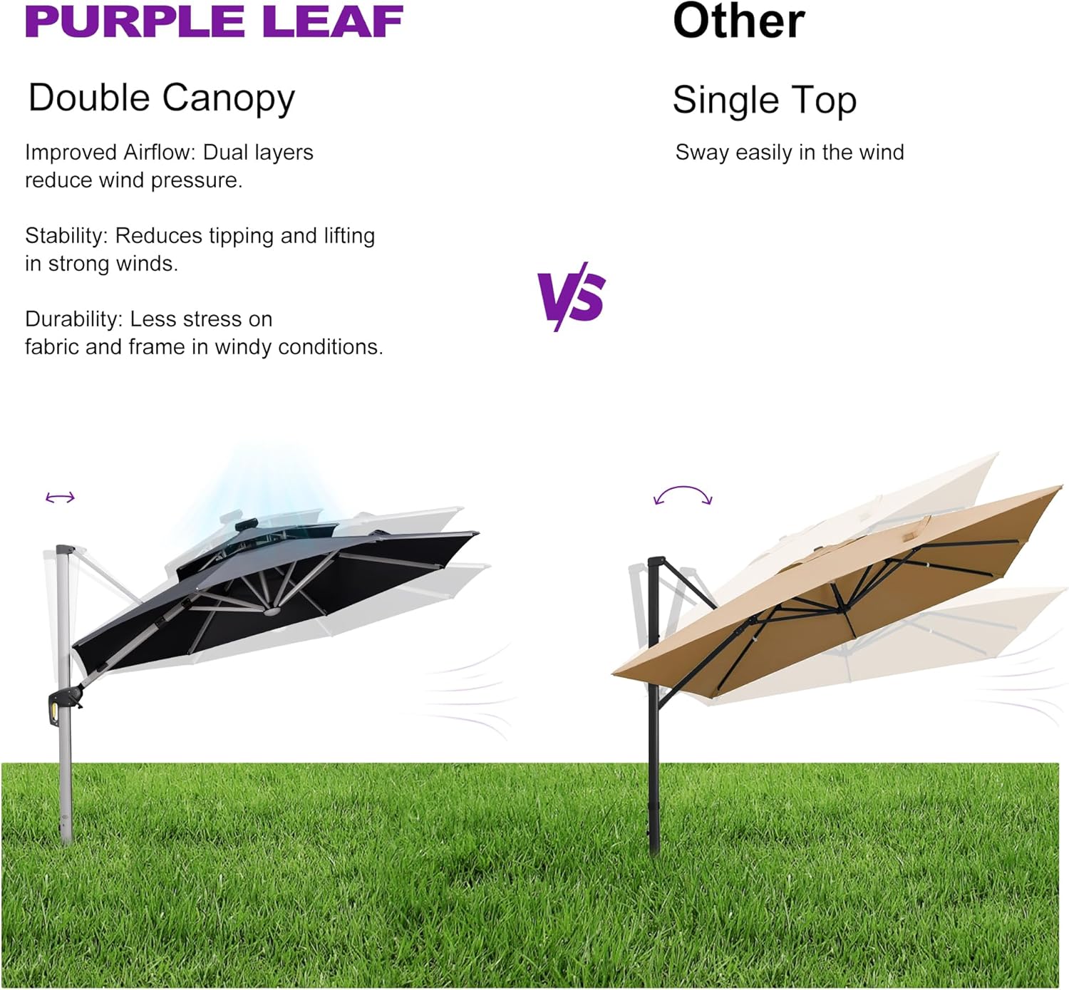 PURPLE LEAF LSGLRRDT10-GY Umbrellas-2 - View #8