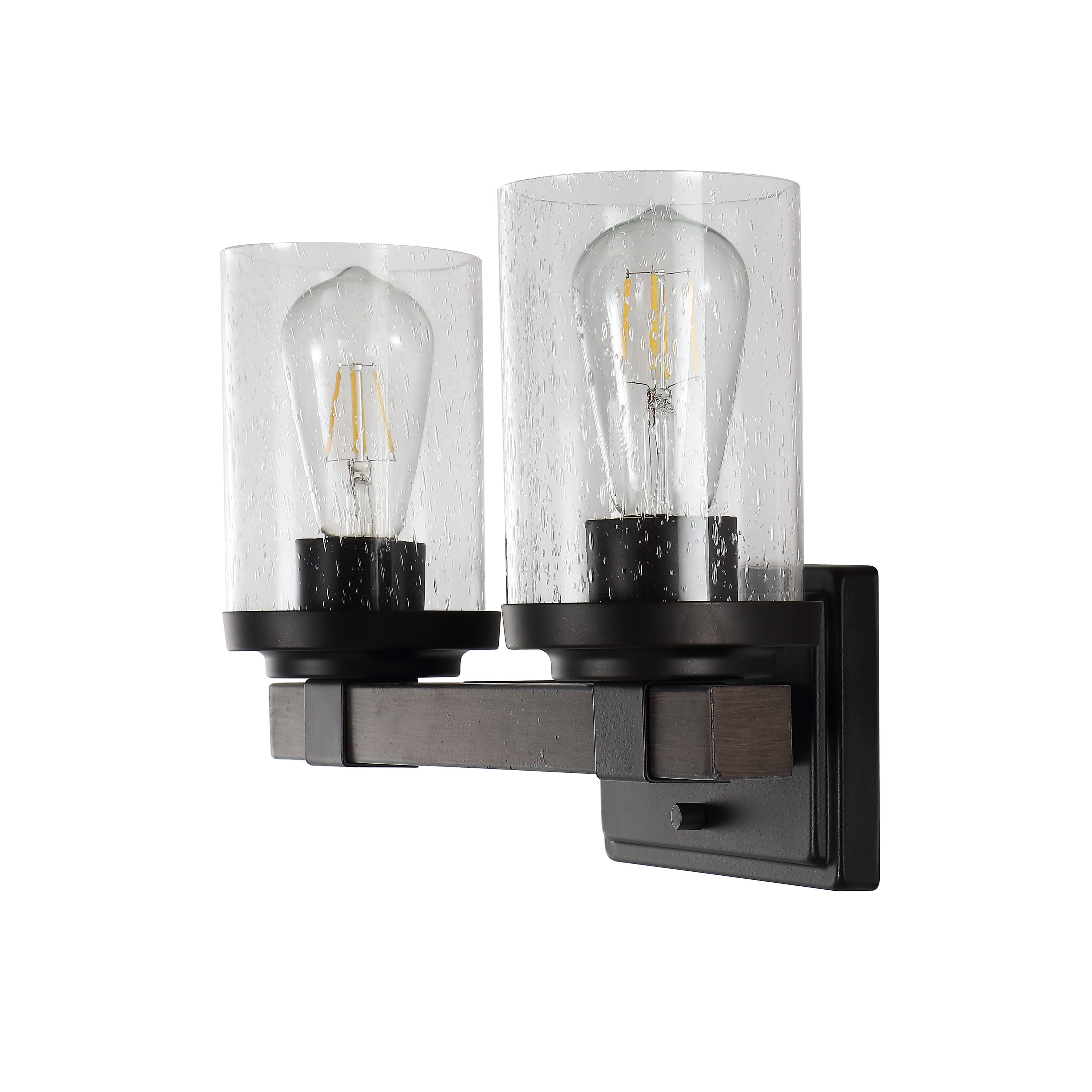 Bungalow 15" Oil-Rubbed Bronze Glass Vanity Light