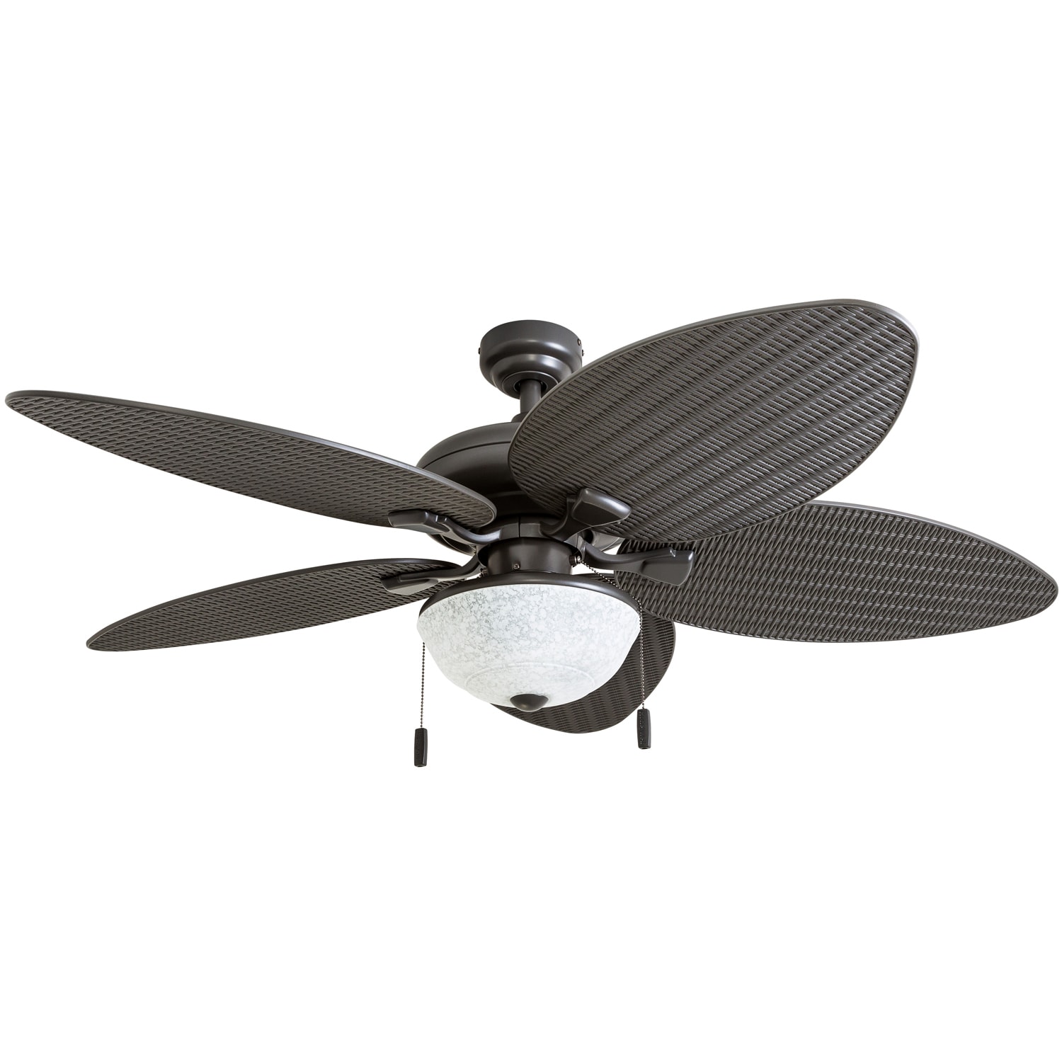 Bronze 52 in Blufton Quiet Reversible Ceiling Fan Outdoor Porch with LED Lights 