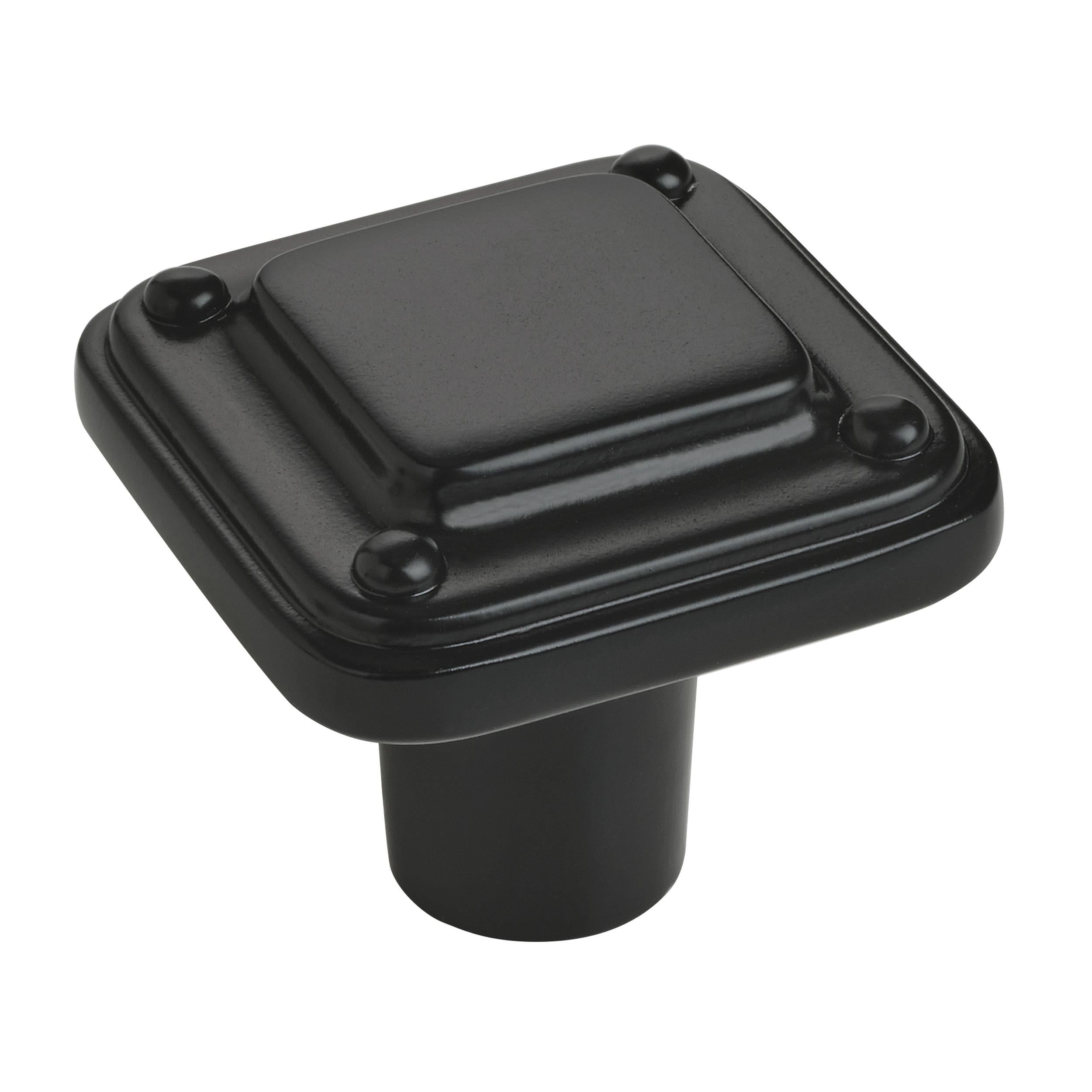 Amerock BP33308MB Jolene 1-3/16-in Matte Black Square Transitional Cabinet Knob
