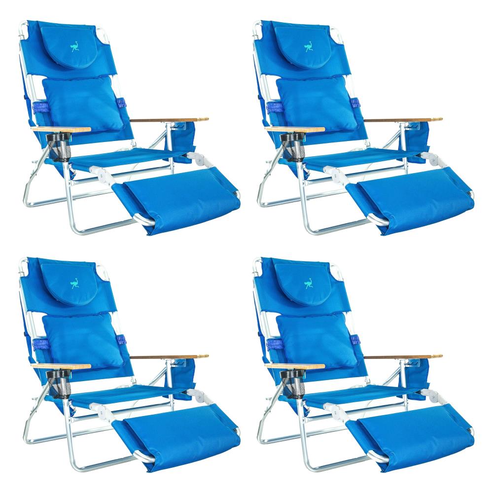 Ostrich Blue Folding Beach Chair In The Beach Camping Chairs Department At Lowes Com