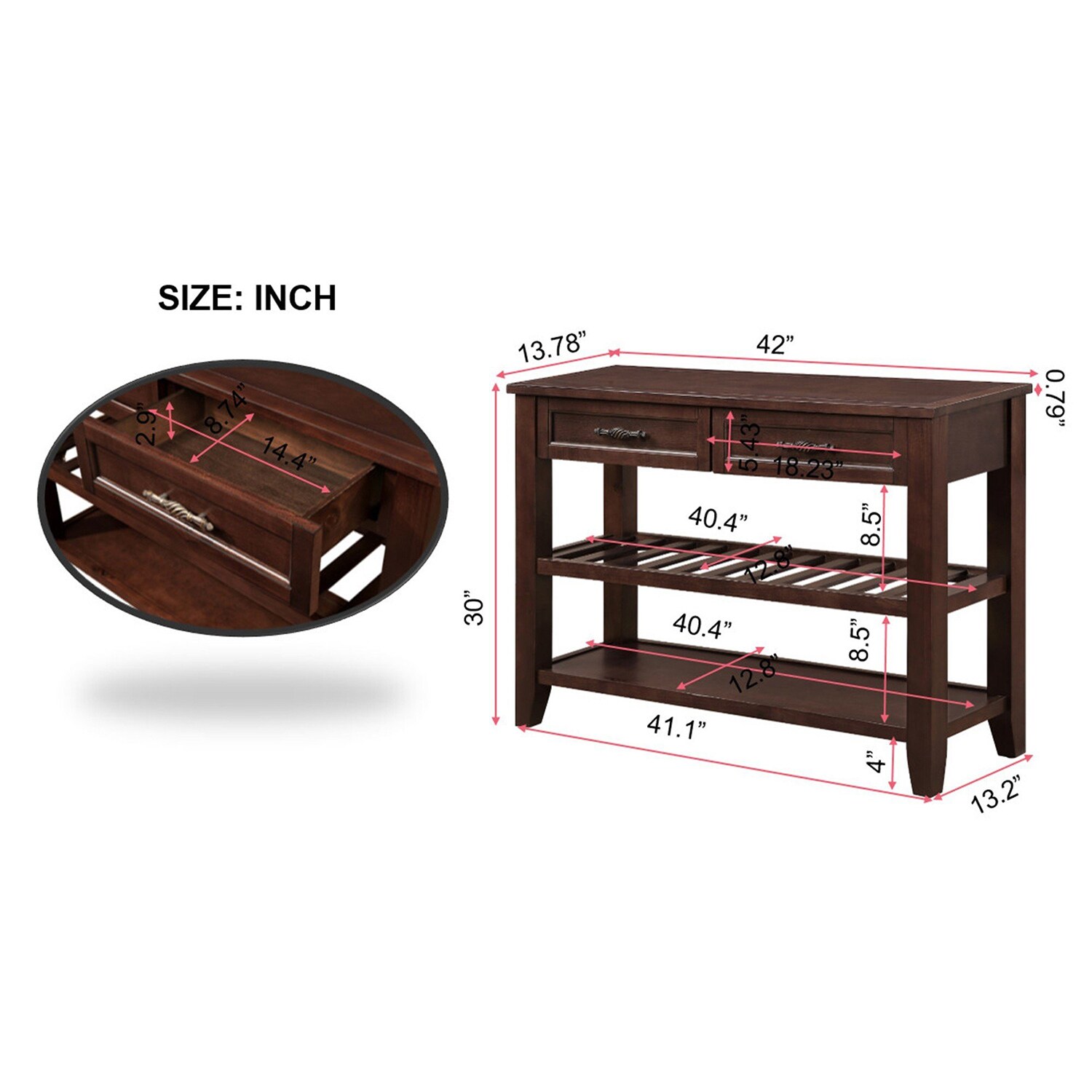 SINOFURN SYA010097BK Console-Sofa-Tables - View #6