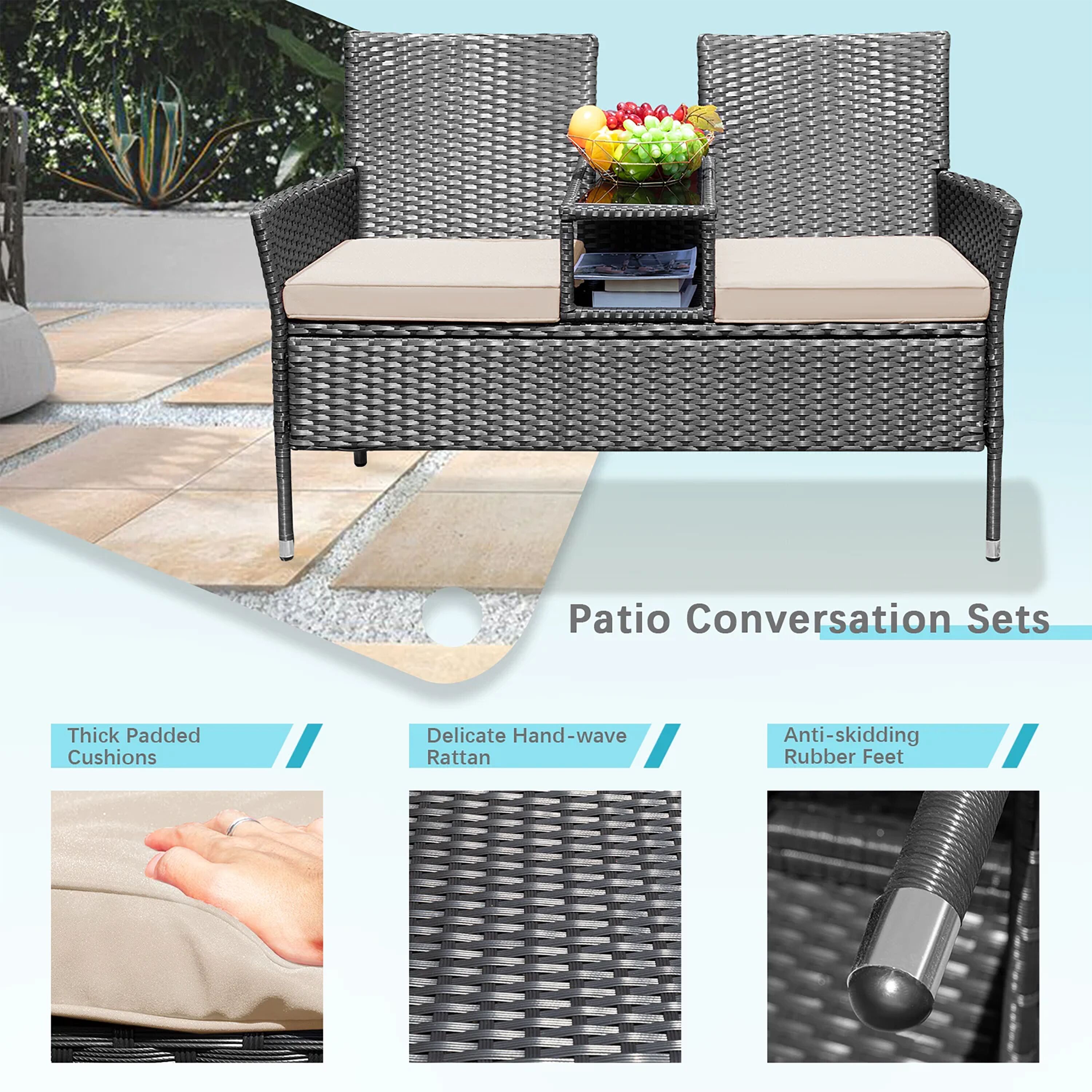 Vineego LS-LCRC21LS0-BG Patio-Conversation-Sets - View #6