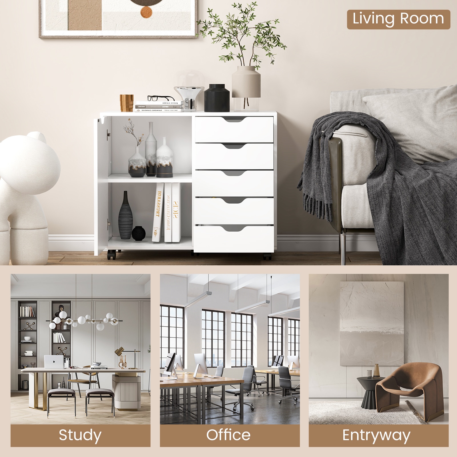 Slickblue D-CO-HW77956WH Filing-Cabinets - View #4