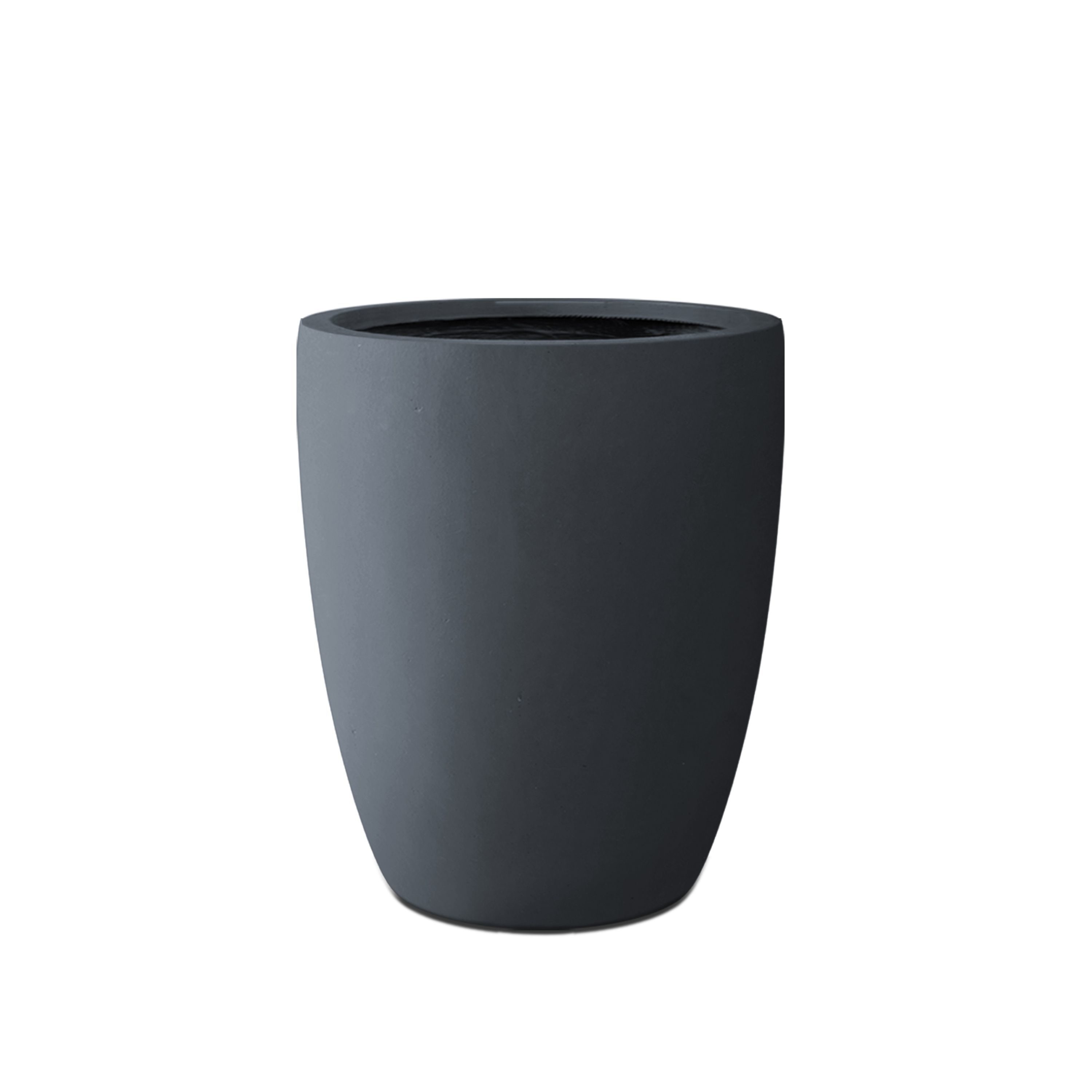 KANTE RC0153B-C60121 Round 13.78-in W Medium Black Concrete Contemporary/Modern Indoor/Outdoor Planter with Drainage Holes