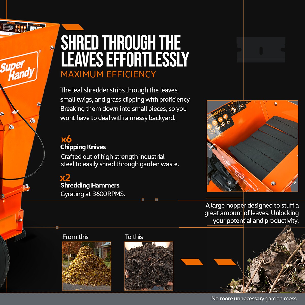 SuperHandy TRI-GUO083 Electric-Leaf-Mulchers - View #11