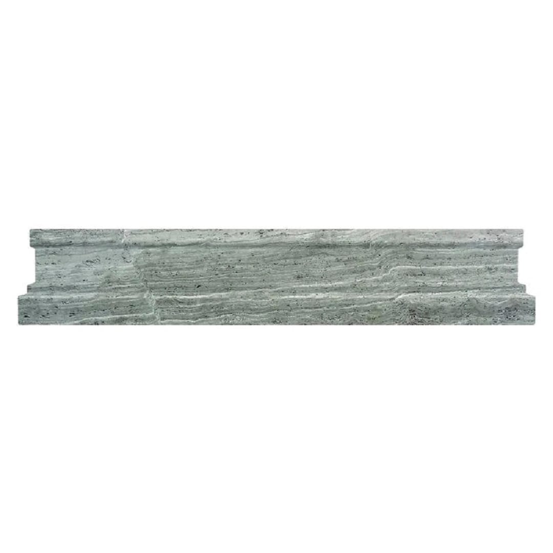 Apollo Tile APLMGR885PA Dark Gray 2-in x 12-in Polished Marble Chair rail Tile ( 1.667-sq ft / Carton ) 10 -Pack