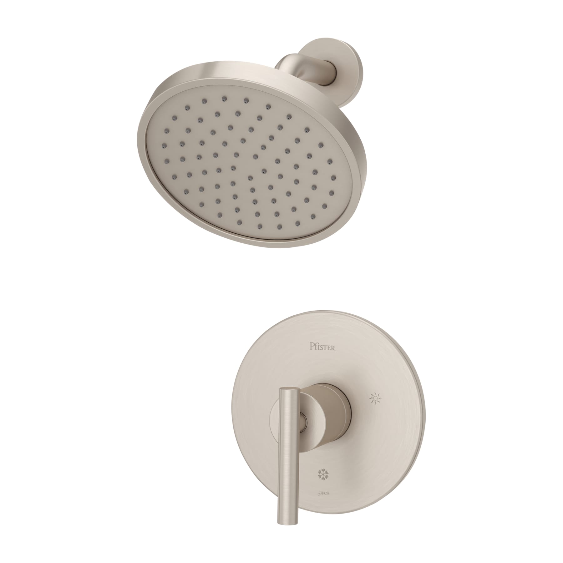 Pfister LG89-7NCK Contempra Brushed Nickel 1-handle Single function 7-Inches Round Shower Faucet