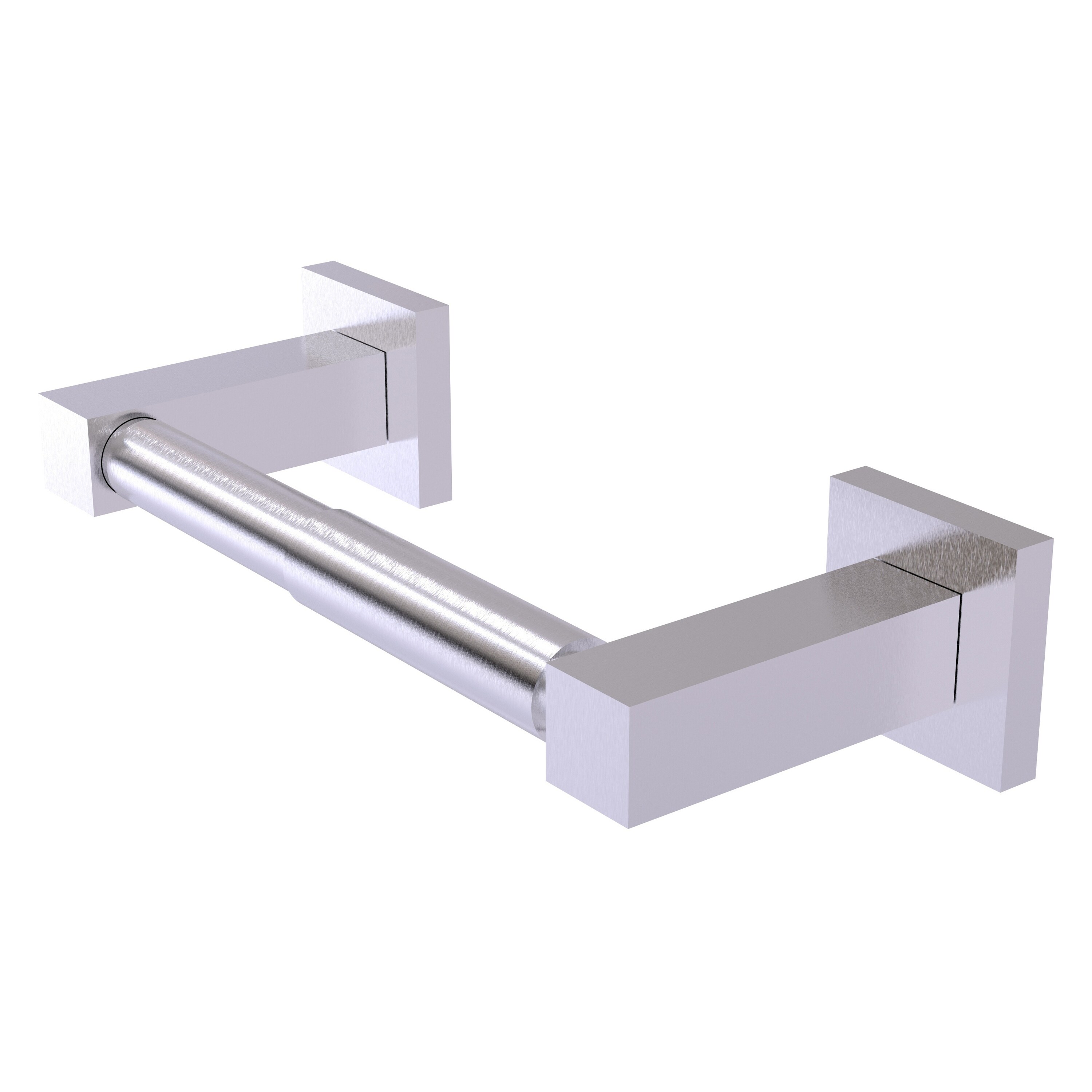 Allied Brass MT-24-SCH Montero Satin Chrome Wall mount Double post Toilet Paper Holder 1 -Rolls with Storage