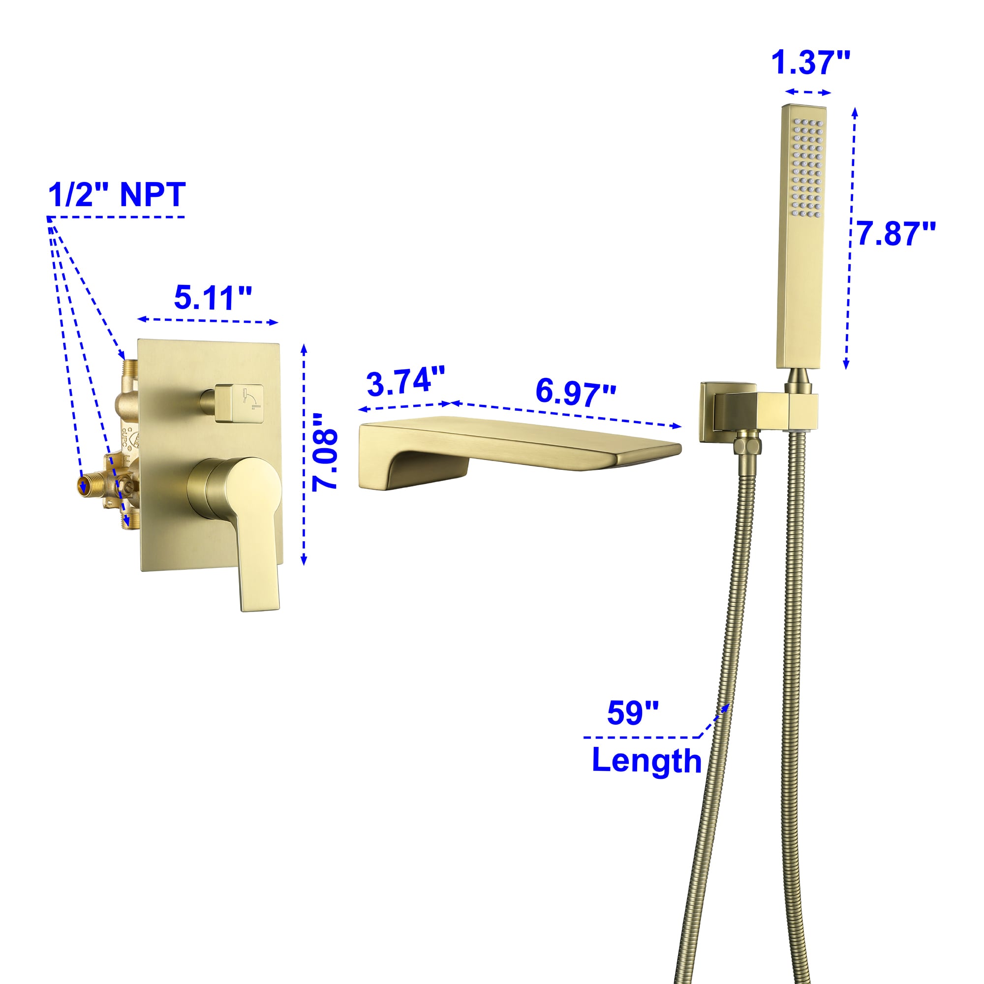 Nestfair SMD8802G Roman-Tub-Faucets - View #9