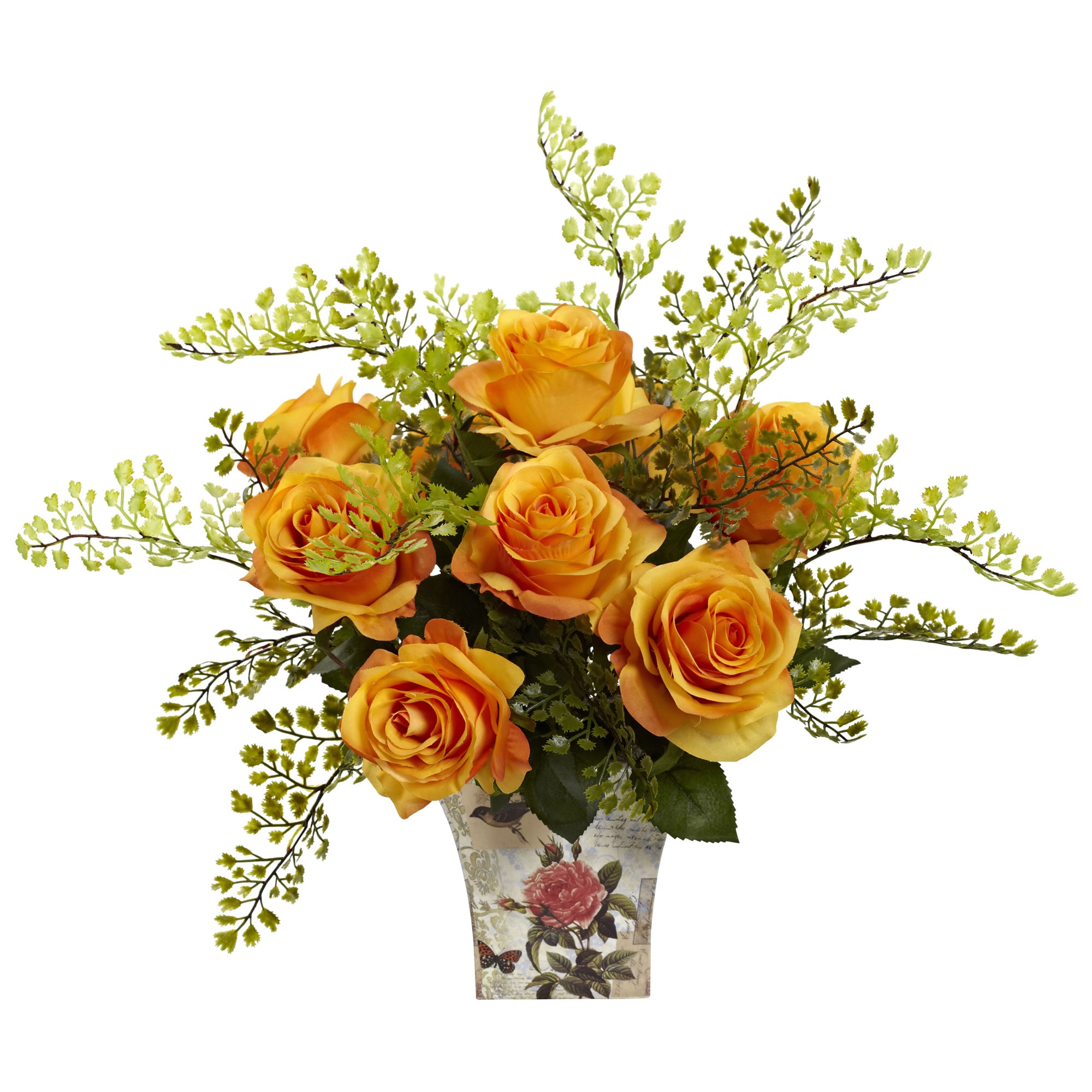 Nearly Natural 1379-OY 13-in Orange Yellow Indoor Silk Artificial Flower
