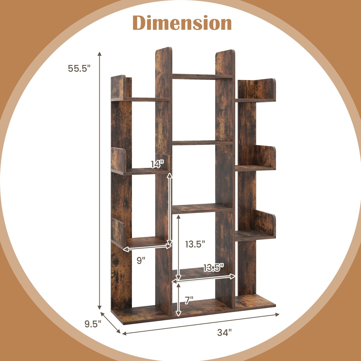 Costway HW67565CF bookcases - View #3