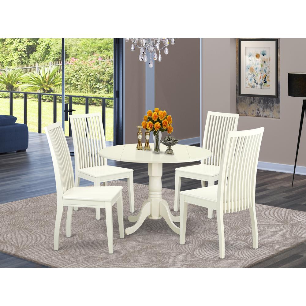 East West Furniture DLIP5-LWH-W Dining-Sets - View #2