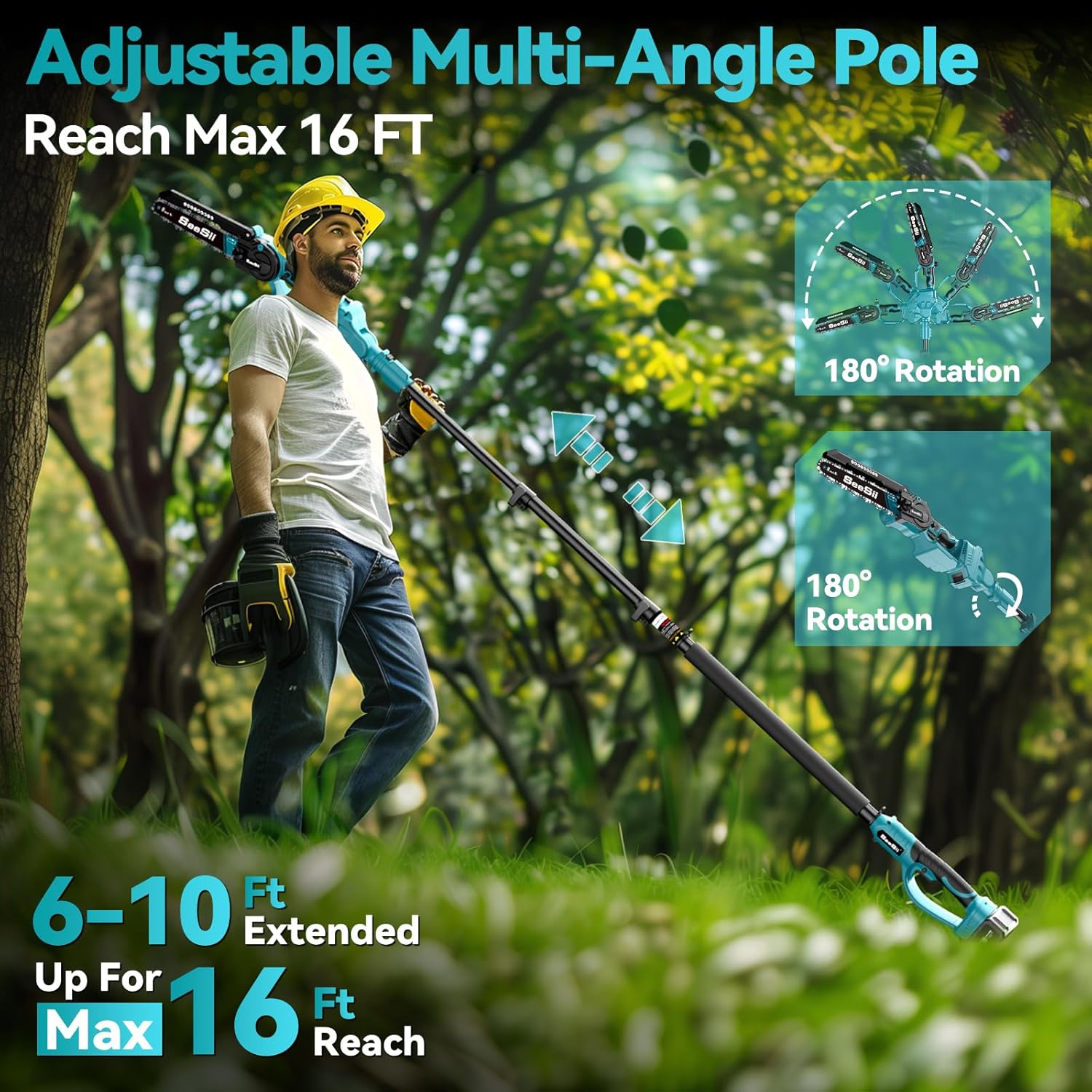 SeeSii PS800 Cordless-Pole-Saw - View #7