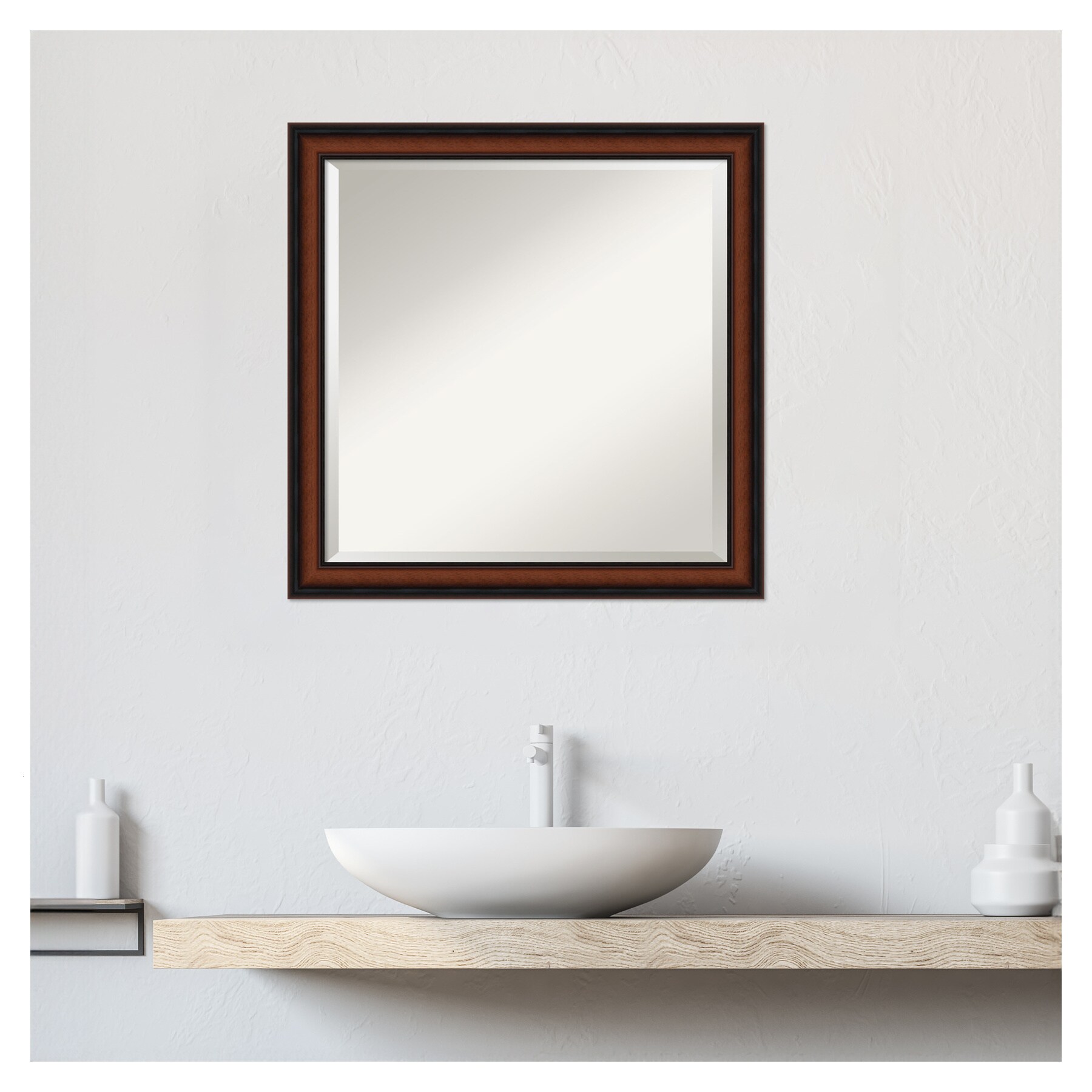 Amanti Art Cyprus Walnut Frame 23.12-in x 23.12-in Walnut Brown,Cherry ...