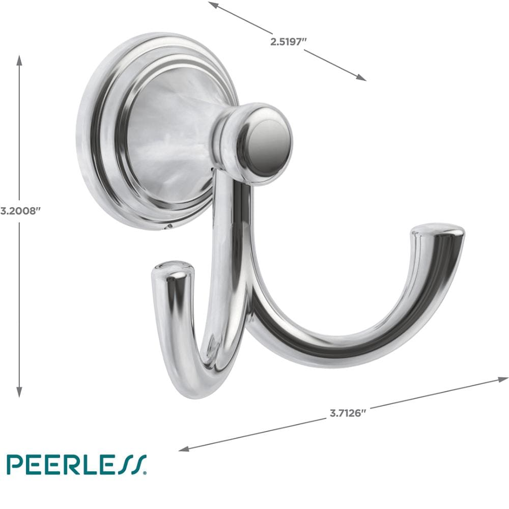 Peerless Bayside Polished Chrome Double-Hook Wall Mount Towel Hook at ...