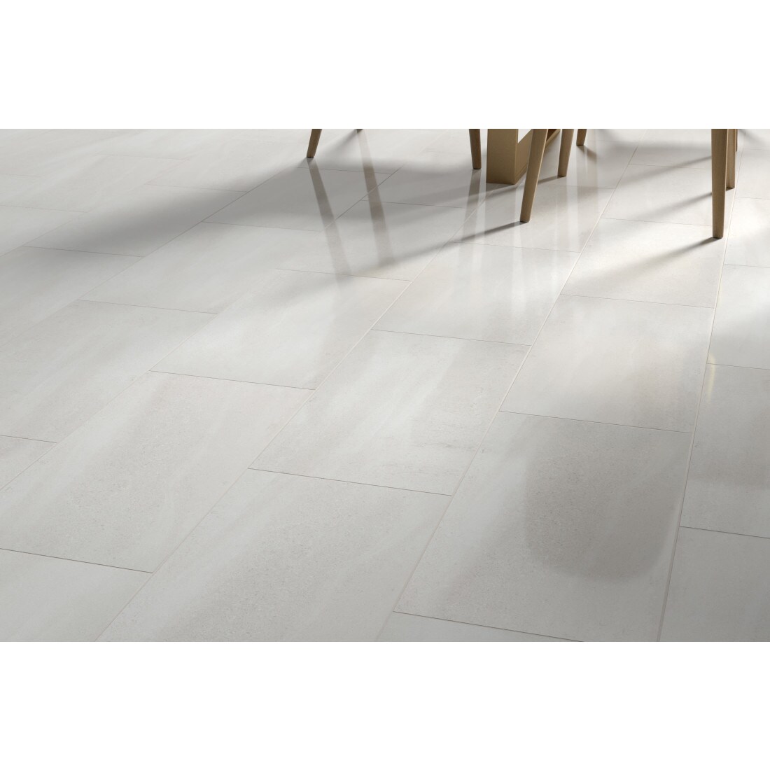 Emser Porto II 8-Pack White 12-in x 24-in Polished Porcelain Stone Look ...