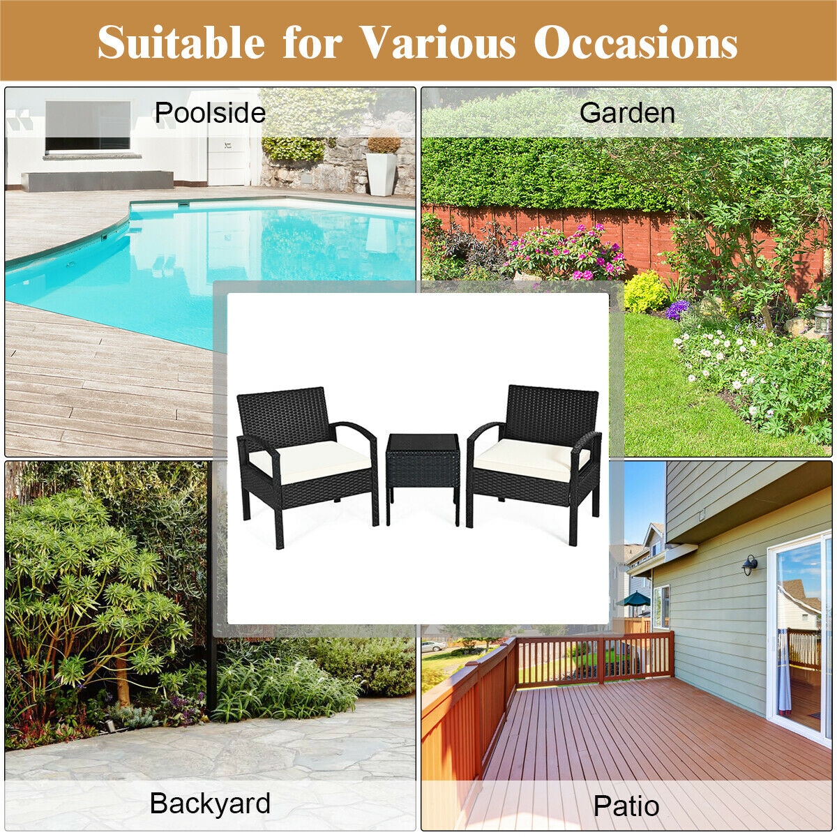 Forclover HBV-1218 Patio-Conversation-Sets - View #4