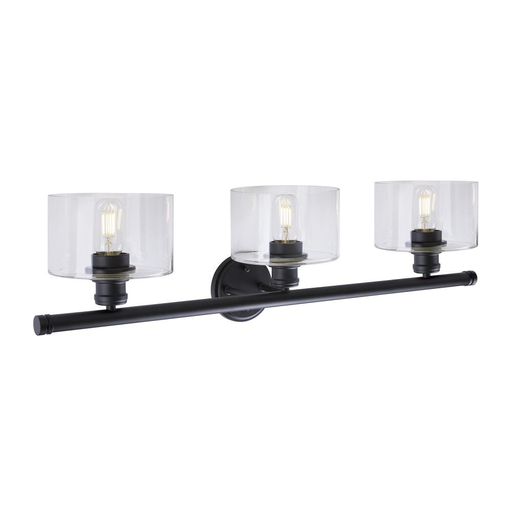 Forte Lighting 5748-03-04 Zane 32.75-in 3 -Light Matte Black Modern/contemporary Vanity light
