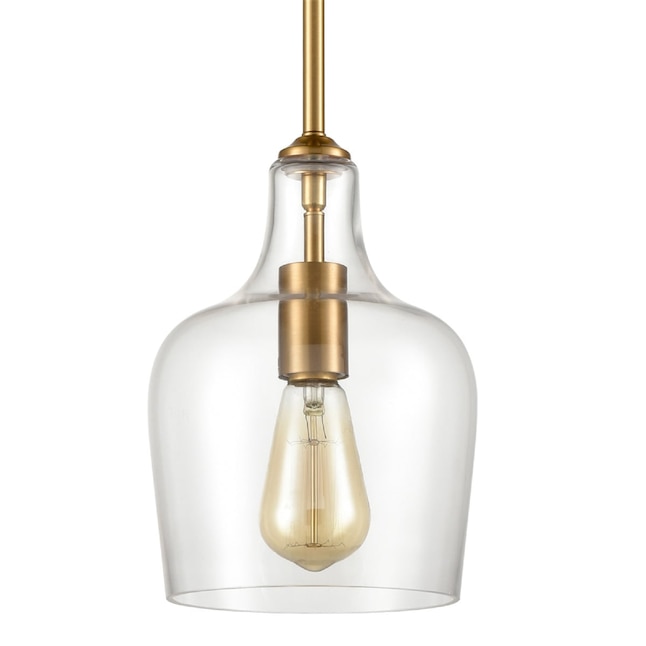 Claxy Glass Light Gold Industrial Clear Glass Dome Mini Hanging Pendant ...