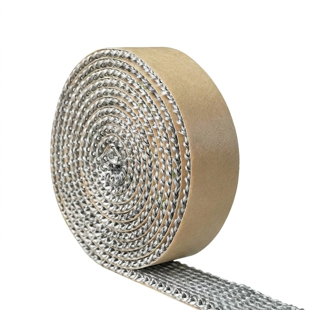 Misopily Self Adhesive Stove Gasket Tape High Temperature Fiberglass Flat Gasket for Woodstoves Fireplaces 1 Inch Wide 72 Inch Roll Grey #L05MS08068