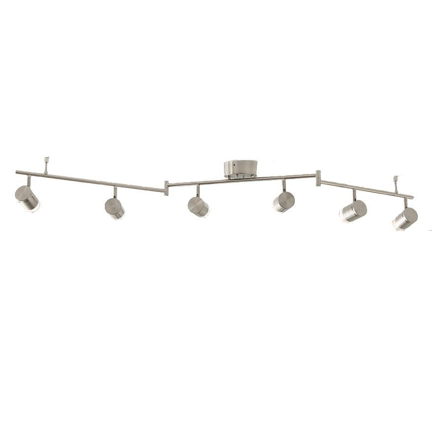 Style Selections 19537-000 Leyden 47.75-in 6-Light Brushed Nickel dimmable LED Transitional Track Bar