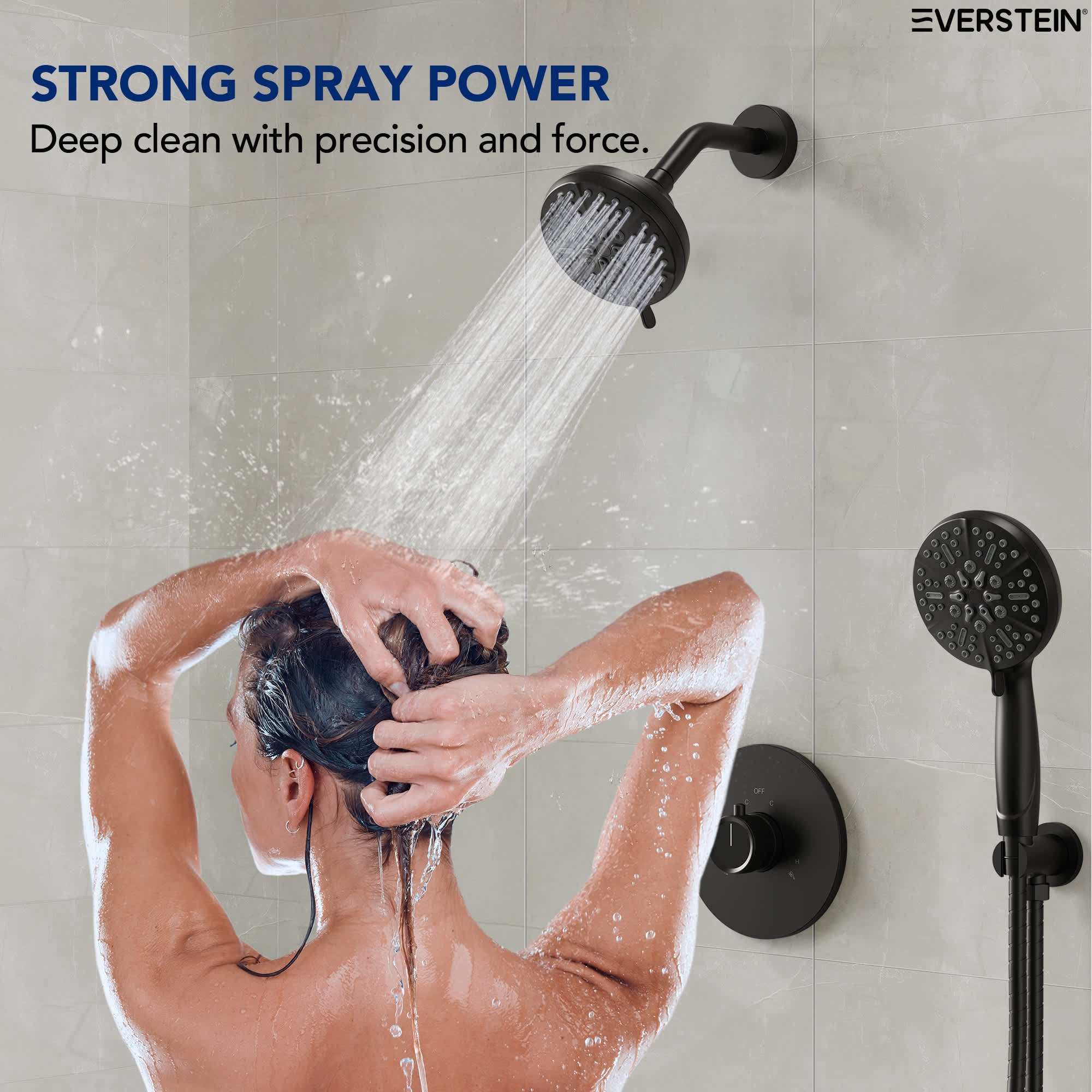 EVERSTEIN SFS-1103-BK Showerhead-Bar-Panels - View #7
