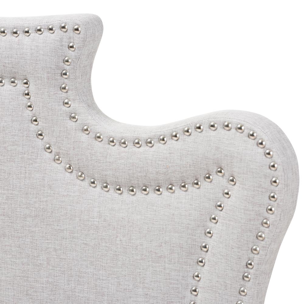 Baxton Studio Debbie Grey King Linen Upholstered Headboard at