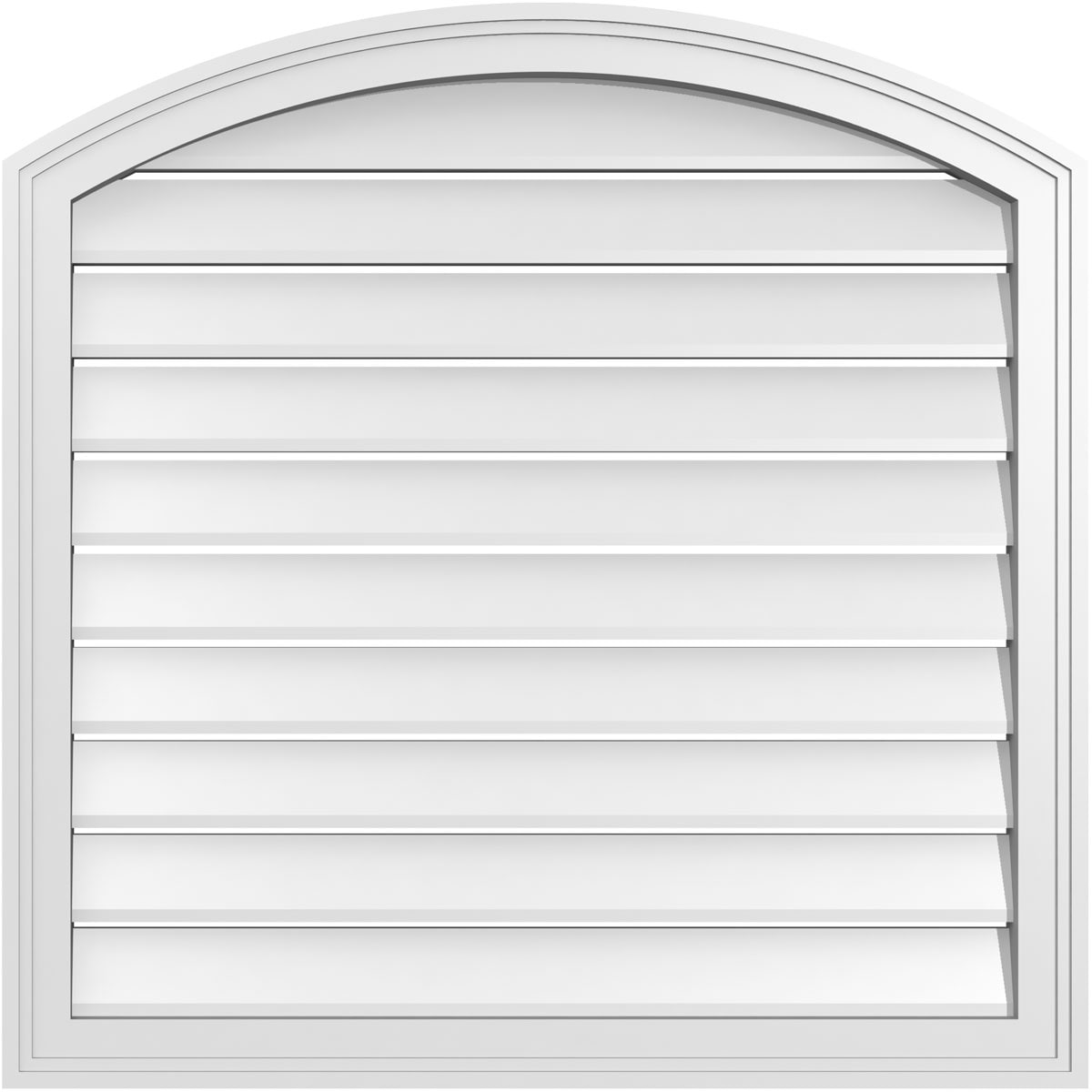 Ekena Millwork GVPAR32X3202SF 32-Inches x 32-Inches Off-white Round top PVC Gable Louver Vent