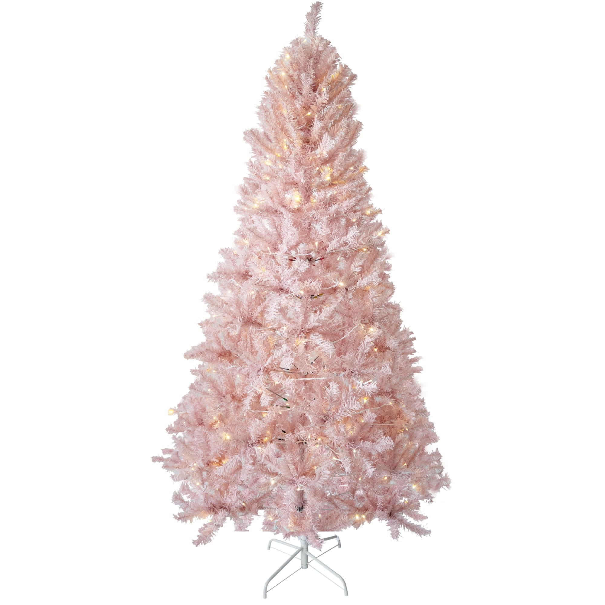Garvee 6.5FT Pre-Lit Artificial Christmas Tree with 250 Warm White LED Lights 818 Branch Tips Perfect Xmas Decoration for Living Room and Office Holiday Decor Pink