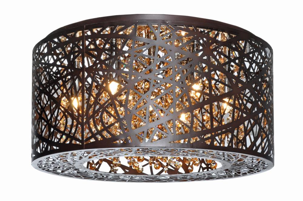 ET2 E21300-10BZ/BUL Inca 7 -Light 15.75-in Bronze Flush Mount Light