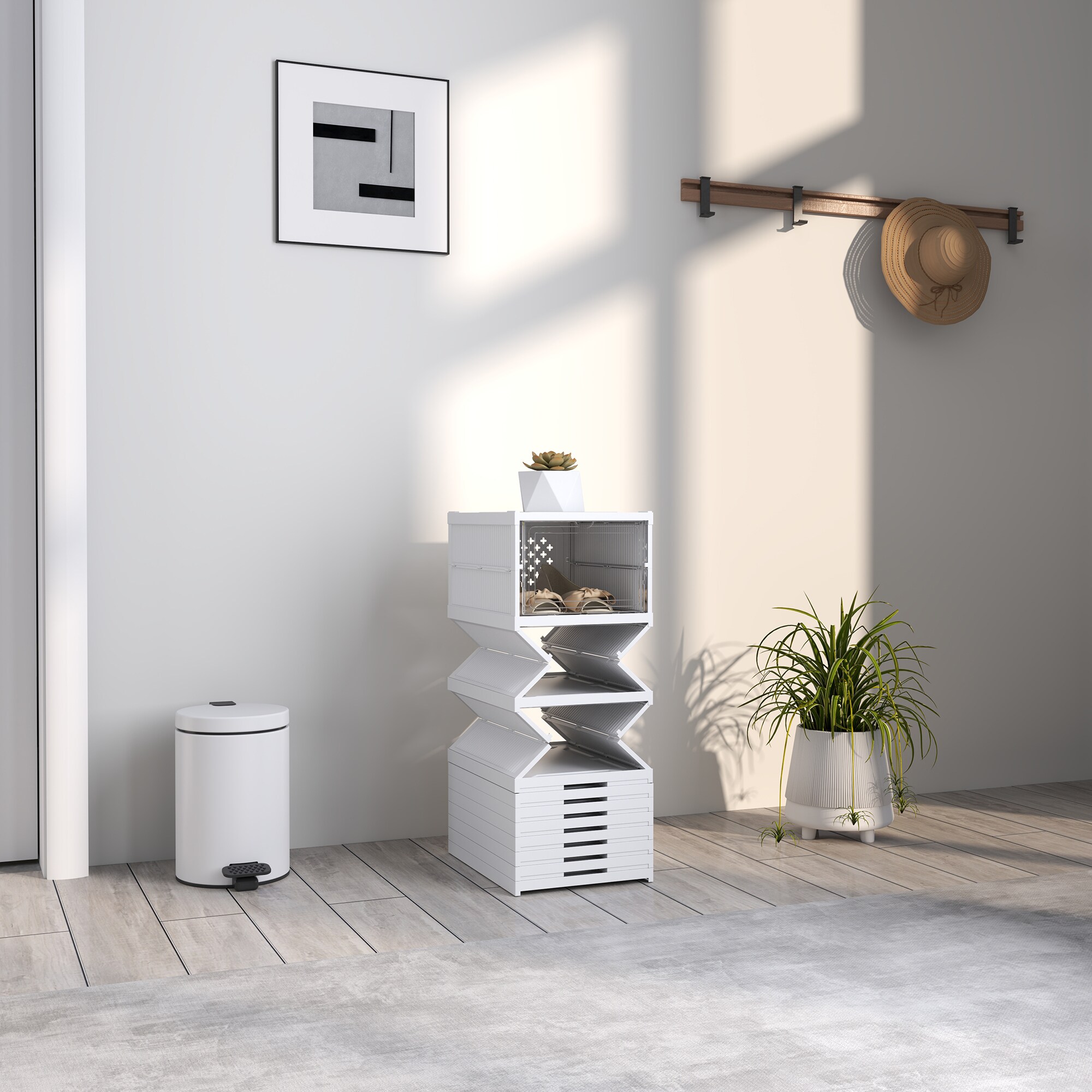 HomCom 837-570V01WT Coatrack-Stands-Pedestals - View #4