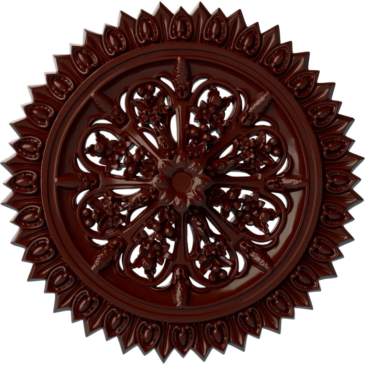 Ekena Millwork CM24LABMF Lariah 24.75-in W x 24.75-in L Painted Brushed Mahogany Polyurethane Whole Ceiling Medallion