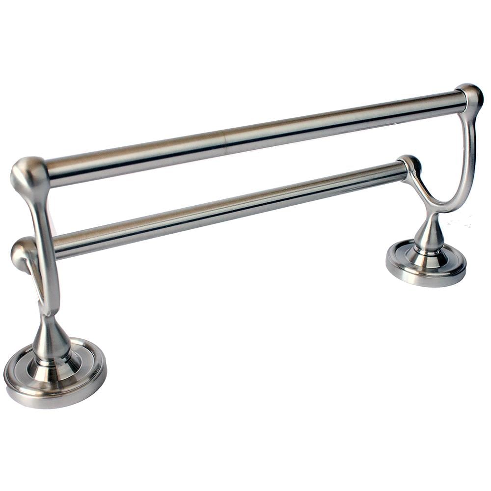 Rusticware 8222SN Midtowne 24-in double Satin Nickel Wall mount Double Towel Bar