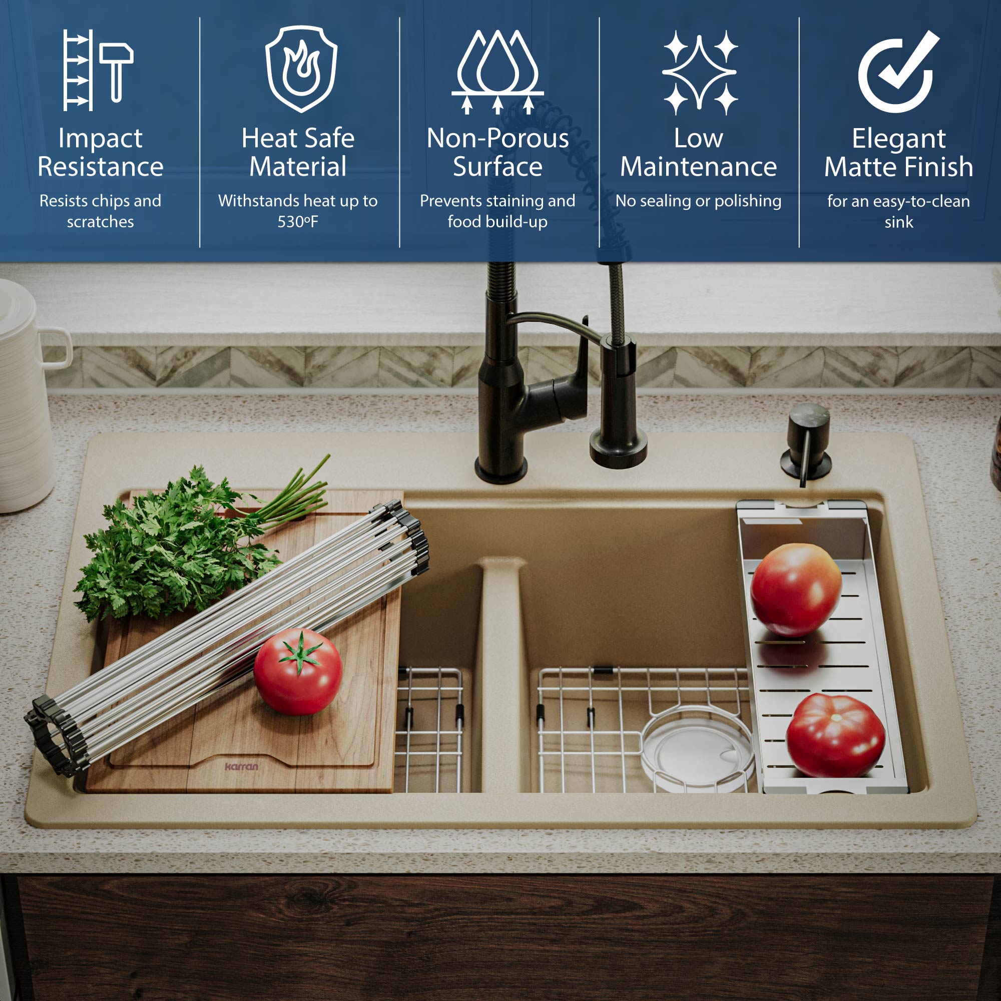 Karran QTWS-880-BI Kitchen-Sinks - View #3