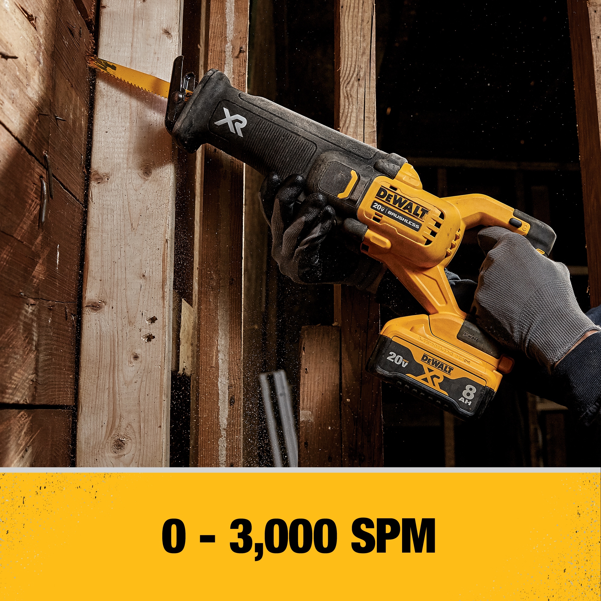 DEWALT XR POWER DETECT 20-volt Max Variable Speed Brushless Cordless  Reciprocating Saw (Bare Tool) in the Reciprocating Saws department at 