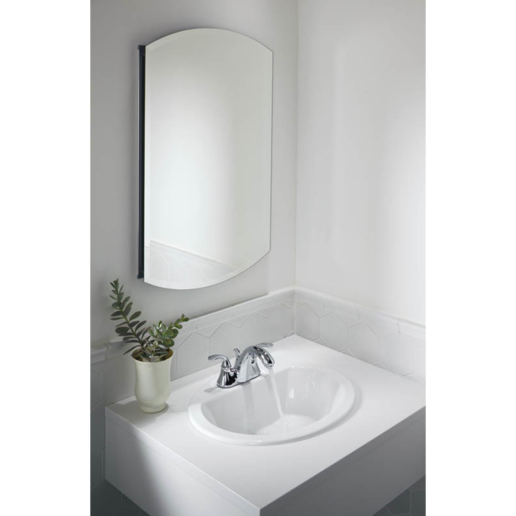 Bryant White Ceramic Oval Drop-In Bathroom Sink with Overflow