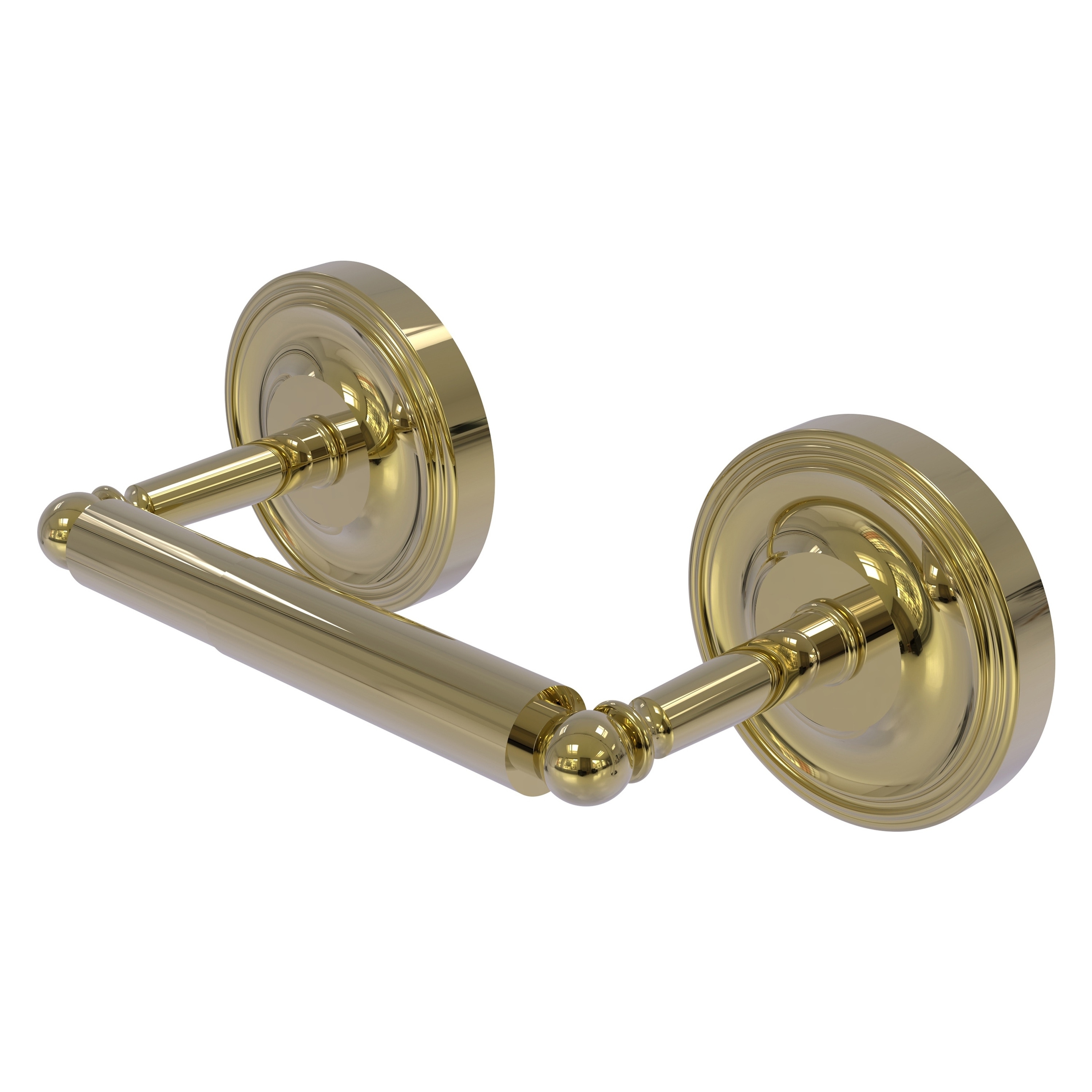 Allied Brass R-24-UNL Regal Unlacquered Brass Wall mount Double post Toilet Paper Holder 1 -Rolls with Storage