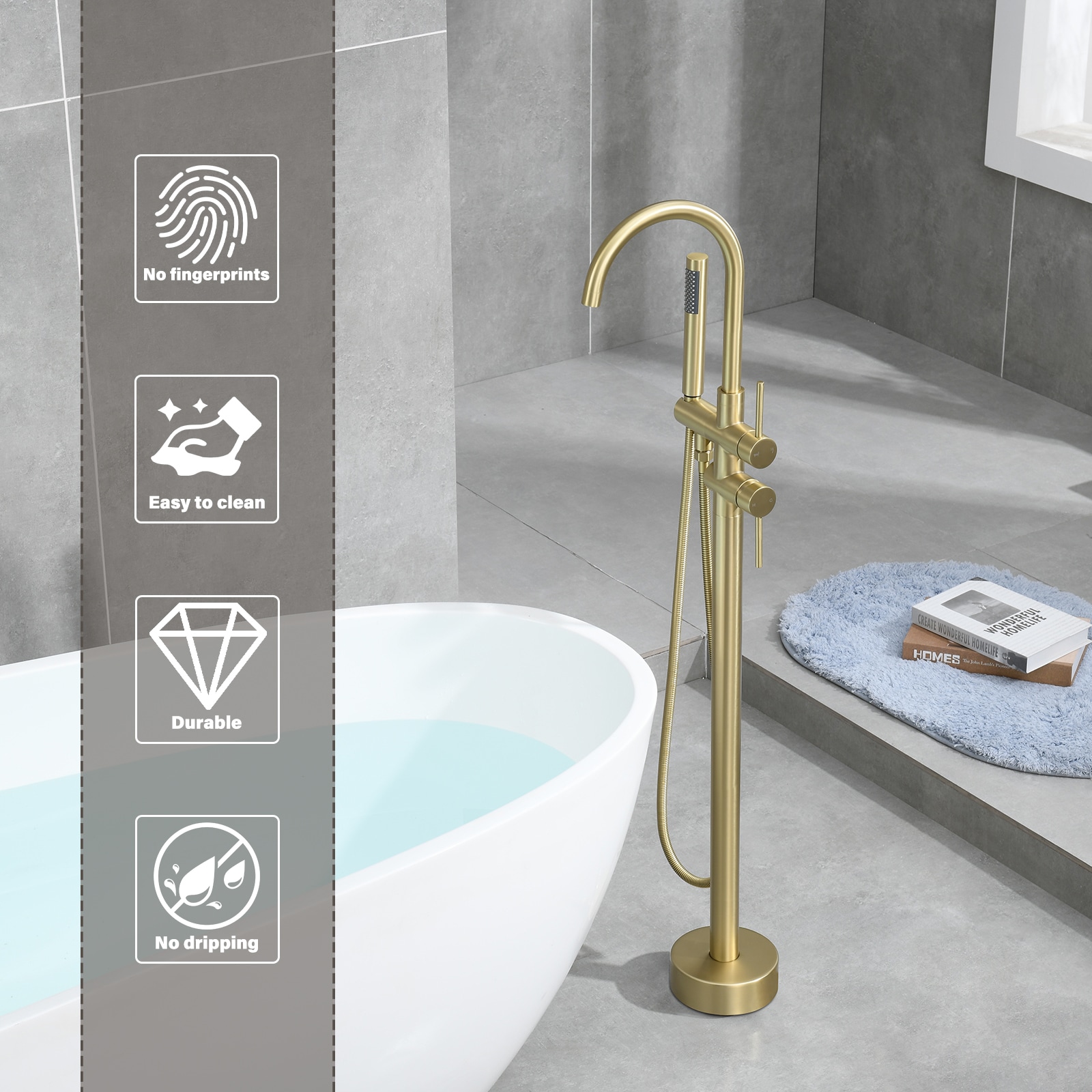 Flynama W928-H-THSP002MB Roman-Tub-Faucets - View #9
