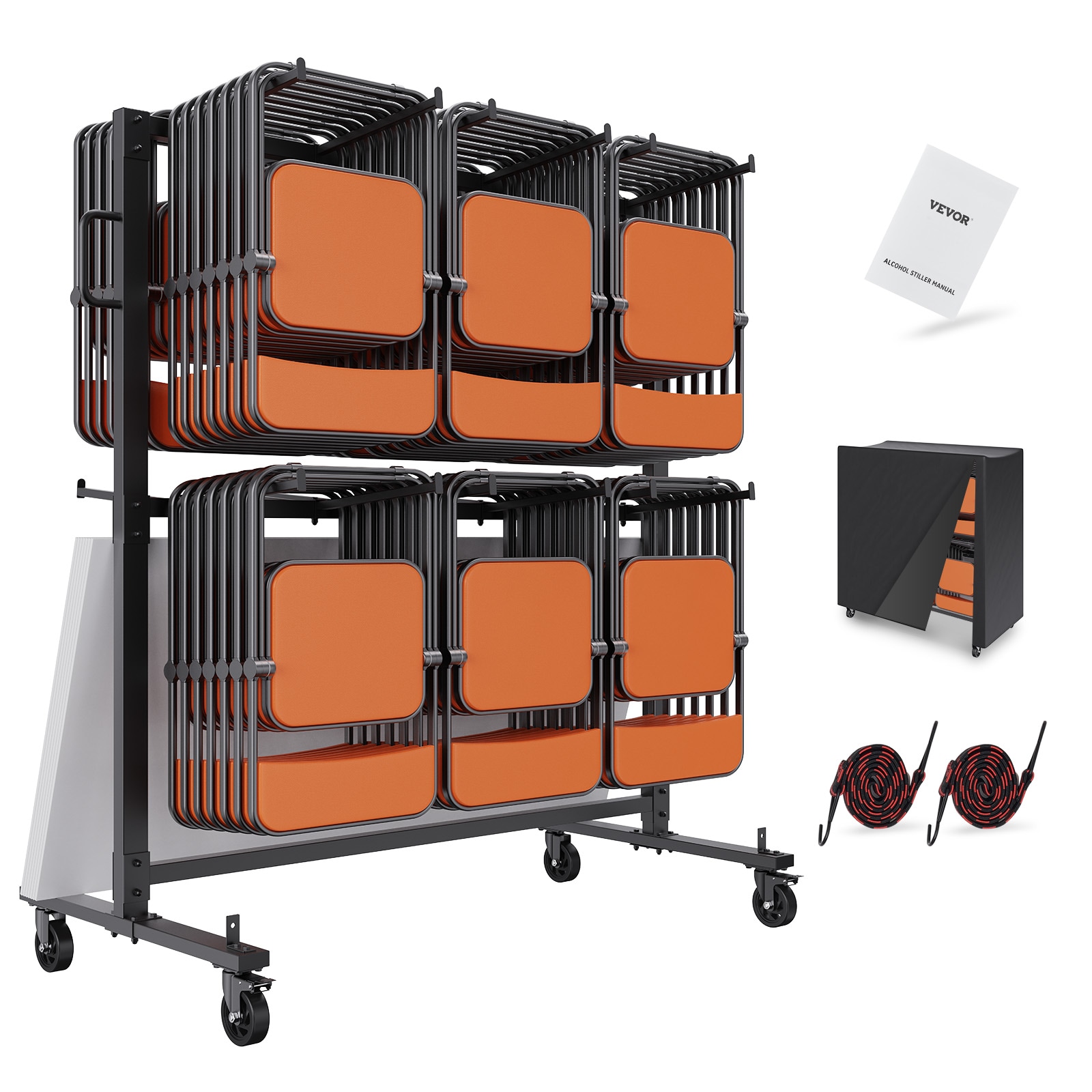 VEVOR ZYTC723472YCUPHARV0 530-cu-ft Steel Dump Cart, 530-lb Capacity, 360-Degree Swivel Capable