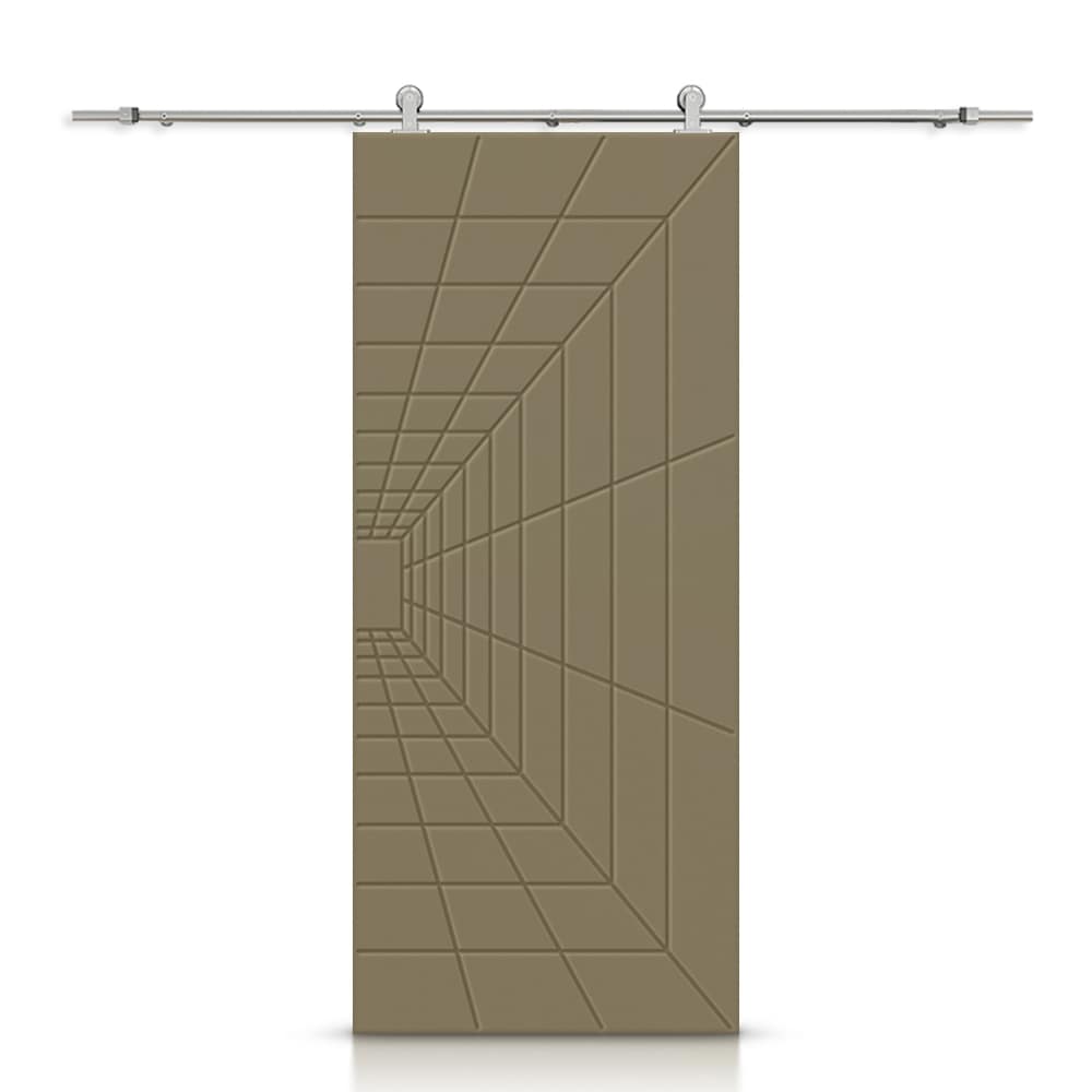 CALHOME SS96+MD-227-96X42-SL 42-in x 96-in Olive Green MDF Hollow core Single Barn Door (Hardware Included)