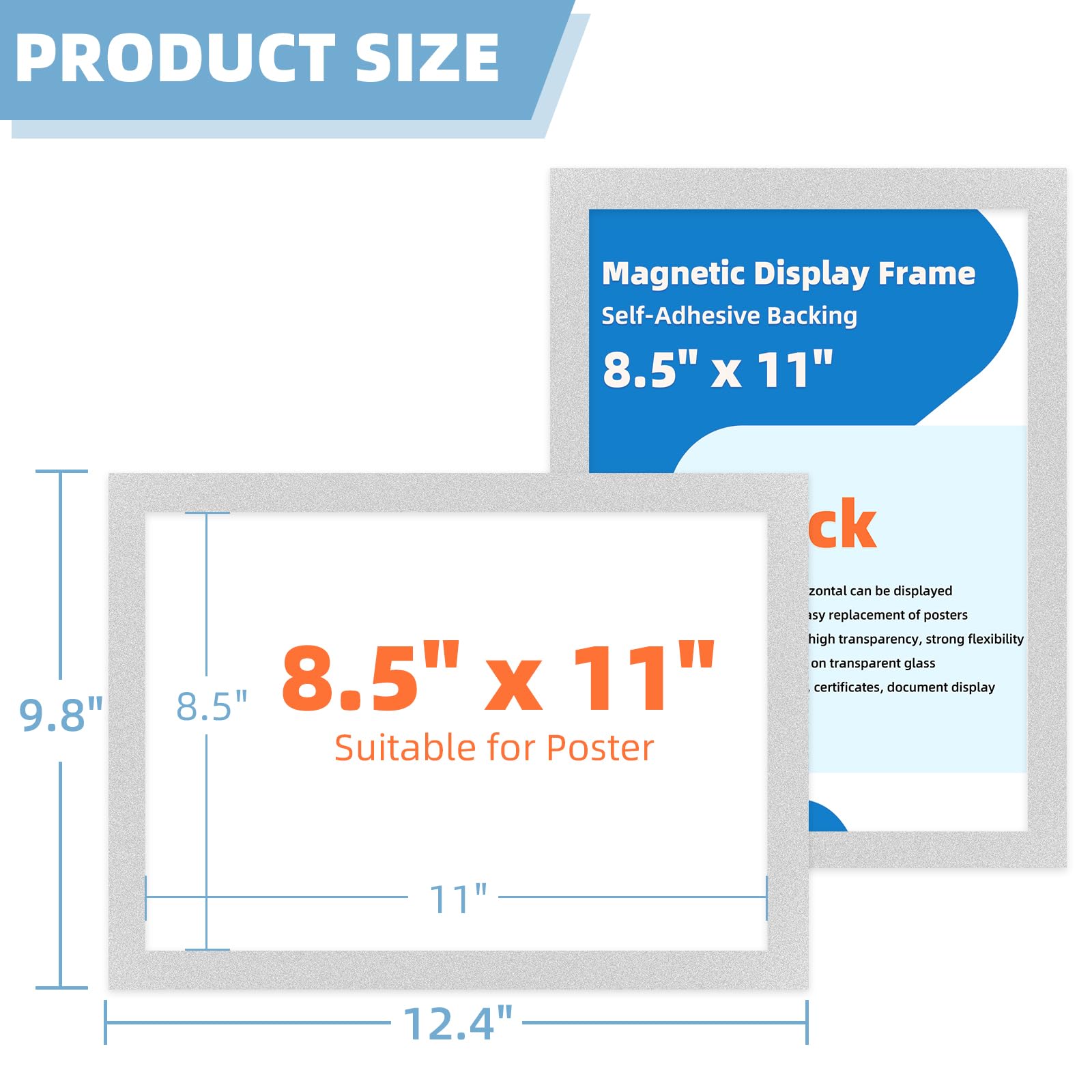 Vrbgify Magnetic Sign Holder 8.5 x 11 5 Pack PVC Frames for ...