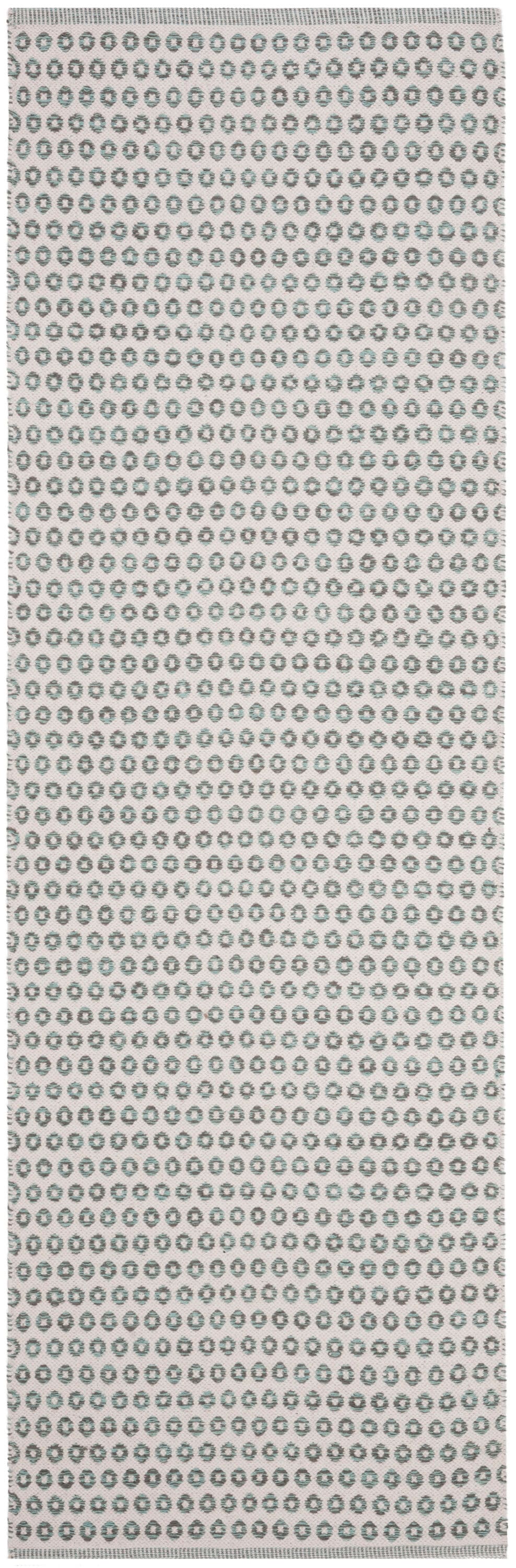 Ivory Slate Handwoven Flatweave Cotton-Wool Runner Rug 2'3" x 7'