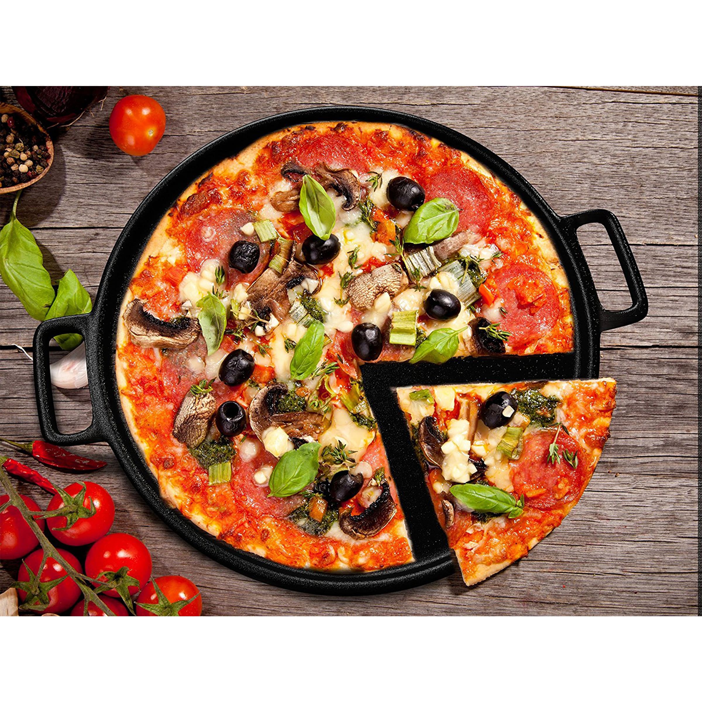 Chef Pomodoro Cast Iron Pizza Pan, 12 Inch Pre-Seasoned Skillet, with  Handles, Baking Pan, 1 - Harris Teeter