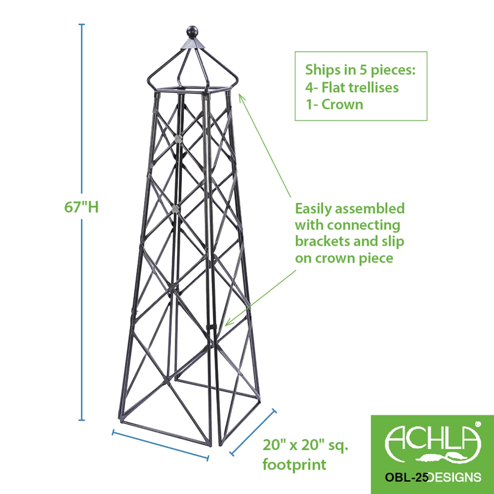 ACHLA Designs OBL-25 Garden-Trellis - View #2