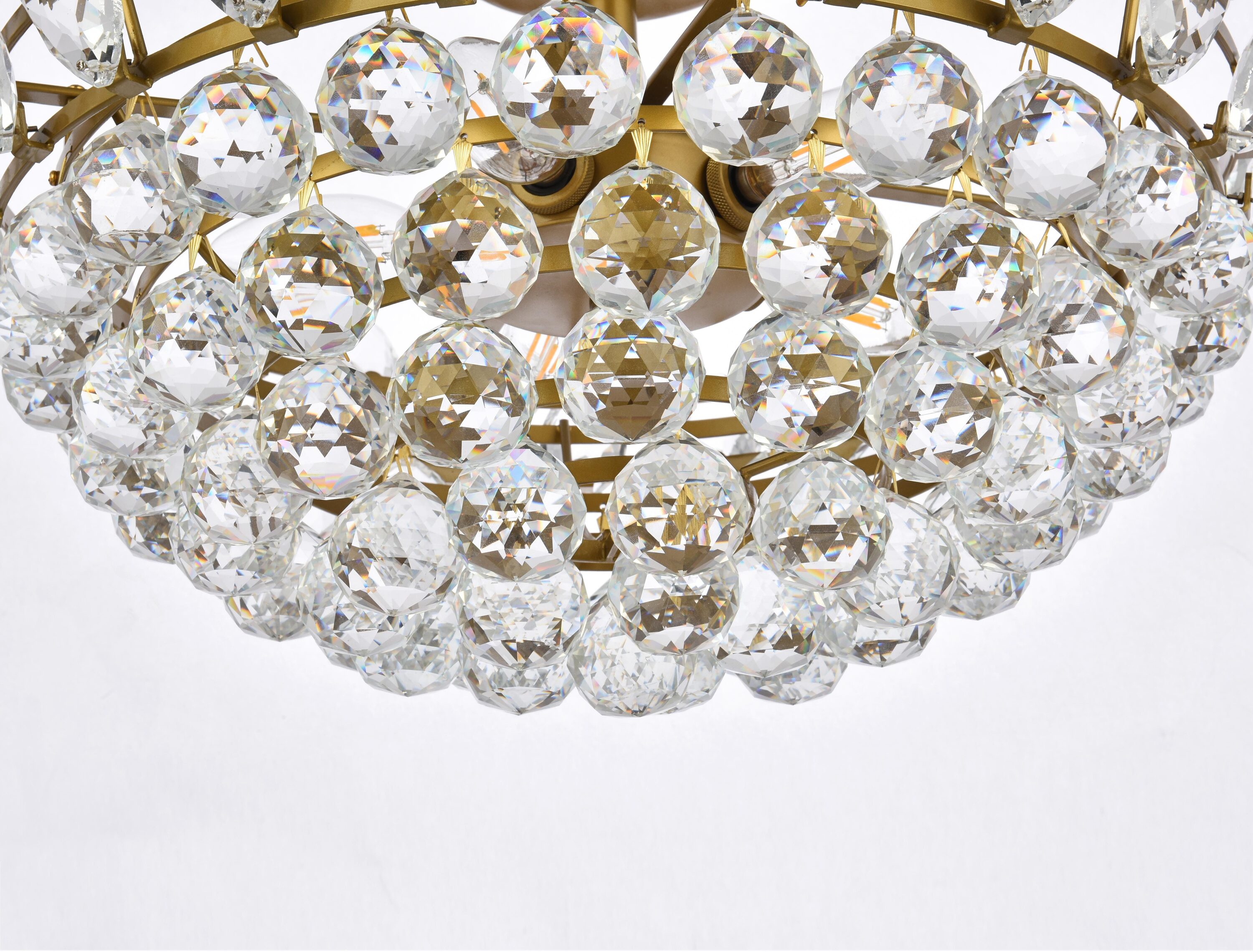 Emilia 18'' Brass and Crystal Flush Mount Light